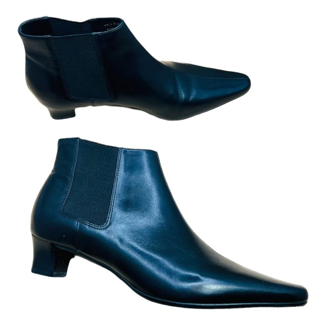 Russo Napa Leather Ankle Boots Booties Black 8 by Unisa - Image 3