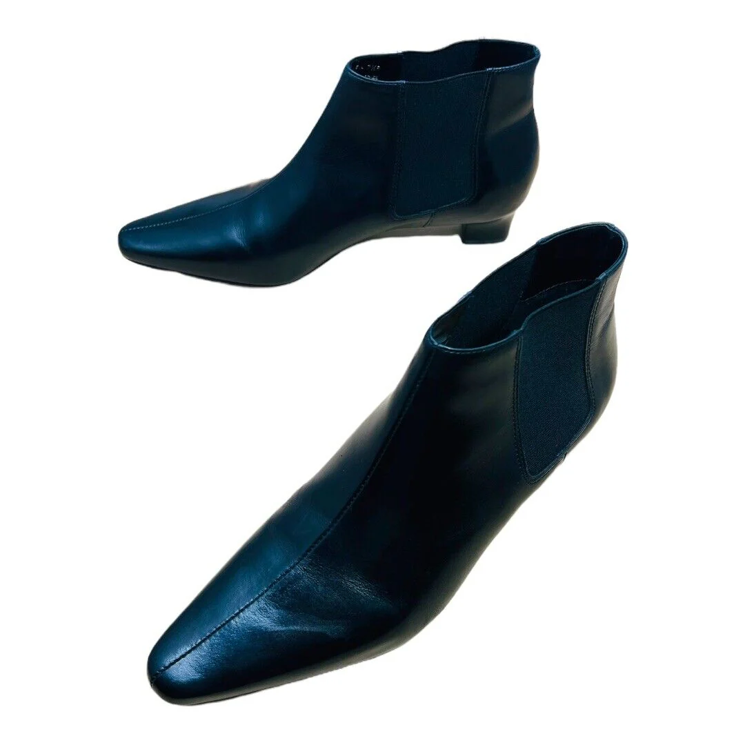 Russo Napa Leather Ankle Boots Booties Black 8 by Unisa - Image 4