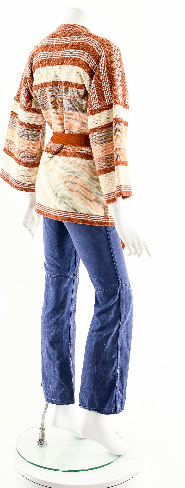 Rust Orange Space Dye Wrap Cardigan Robe by Fully Fashioned - Image 6