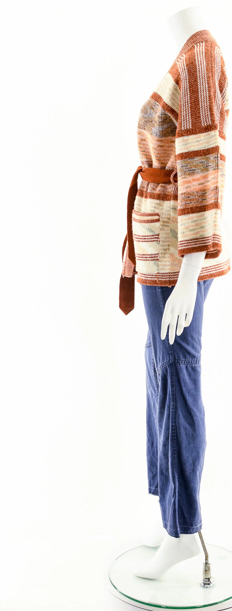Rust Orange Space Dye Wrap Cardigan Robe by Fully Fashioned - Image 9