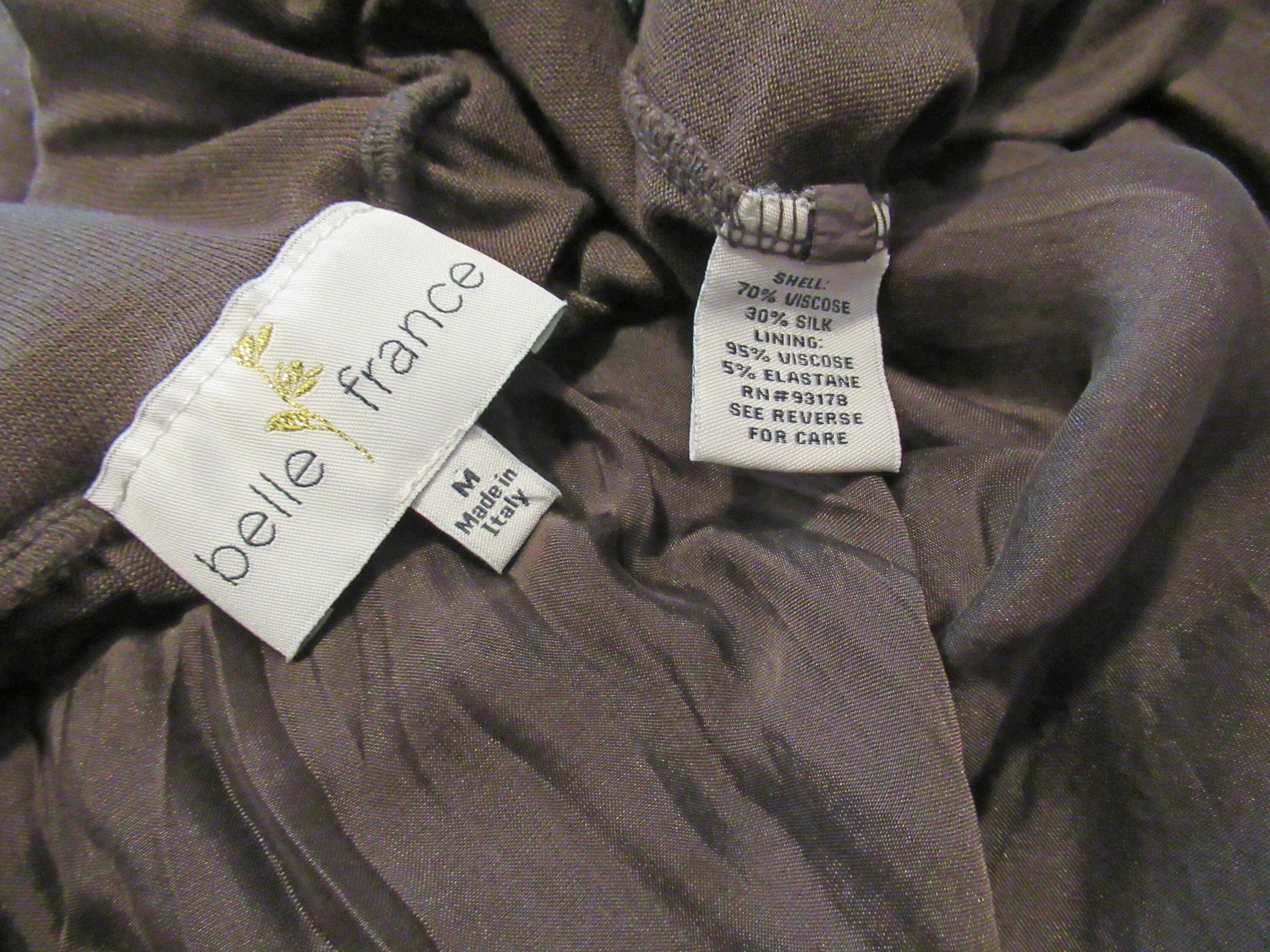 S/m 2 Layer Pants Elastic 26 To 36 Inch Waist, Belle France Design, Viscose/silk Chocolate Brown Fabric, Flat Front, Long, Made In Italy - Image 6