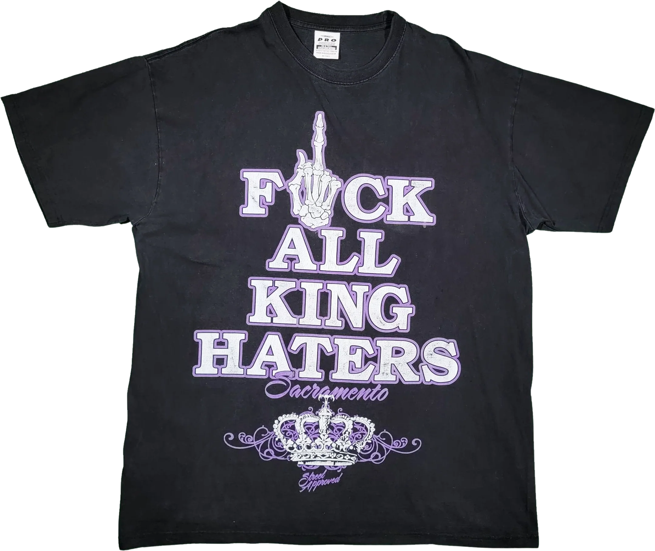 Sacramento Kings Vintage 00s F*ck All King Haters T-Shirt Nba Basketball Street Approved Rap100% Cotton Size 2xl