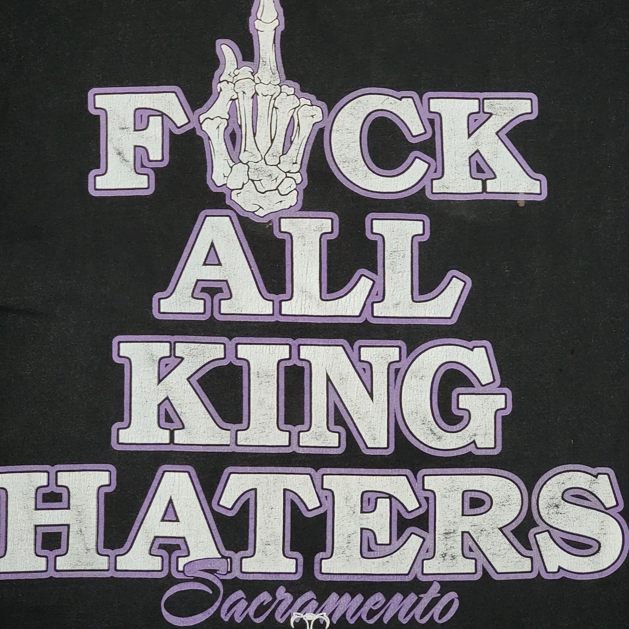 Sacramento Kings Vintage 00s F*ck All King Haters T-Shirt Nba Basketball Street Approved Rap100% Cotton Size 2xl - Image 3