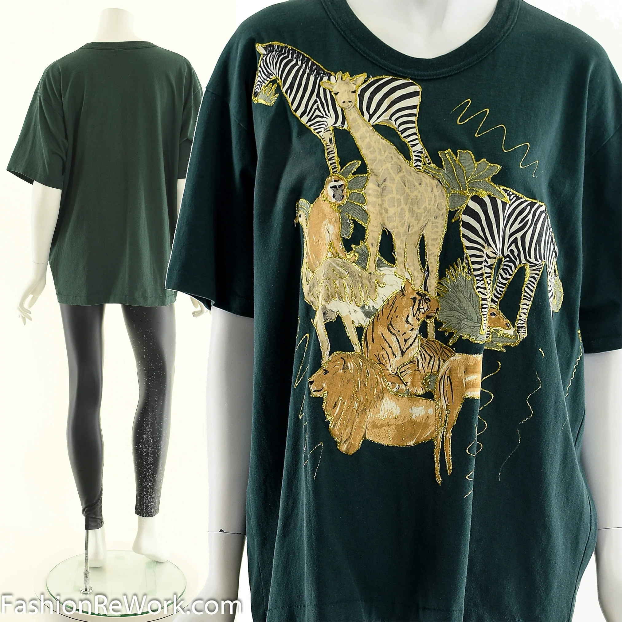 Safari Zoo Animal Patchwork T-Shirt - Image 4