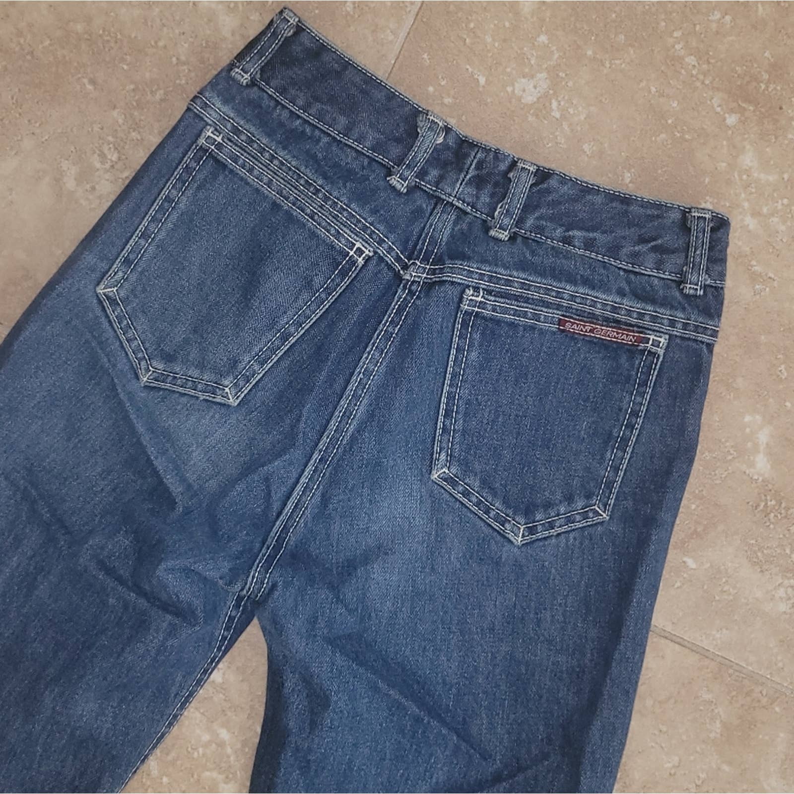 Saint Germain Vintage Medium Blue Wash High Waist Jeans with Ankle Zip Detail by Saint Germain - Image 3