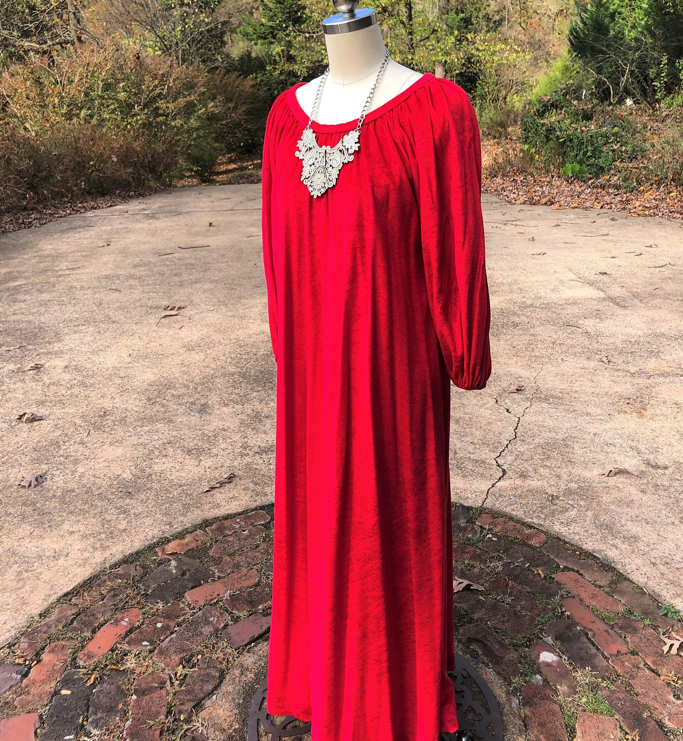 Saks Circa 80s David Brown Red Dress - Image 3