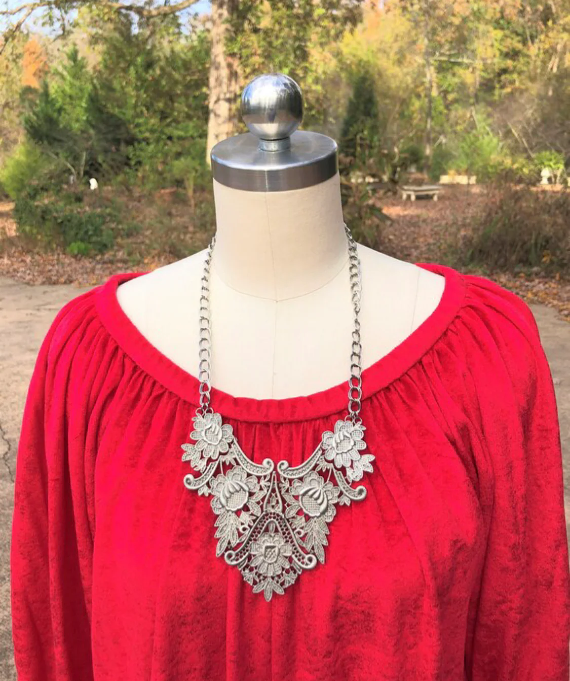Saks Circa 80s David Brown Red Dress - Image 4