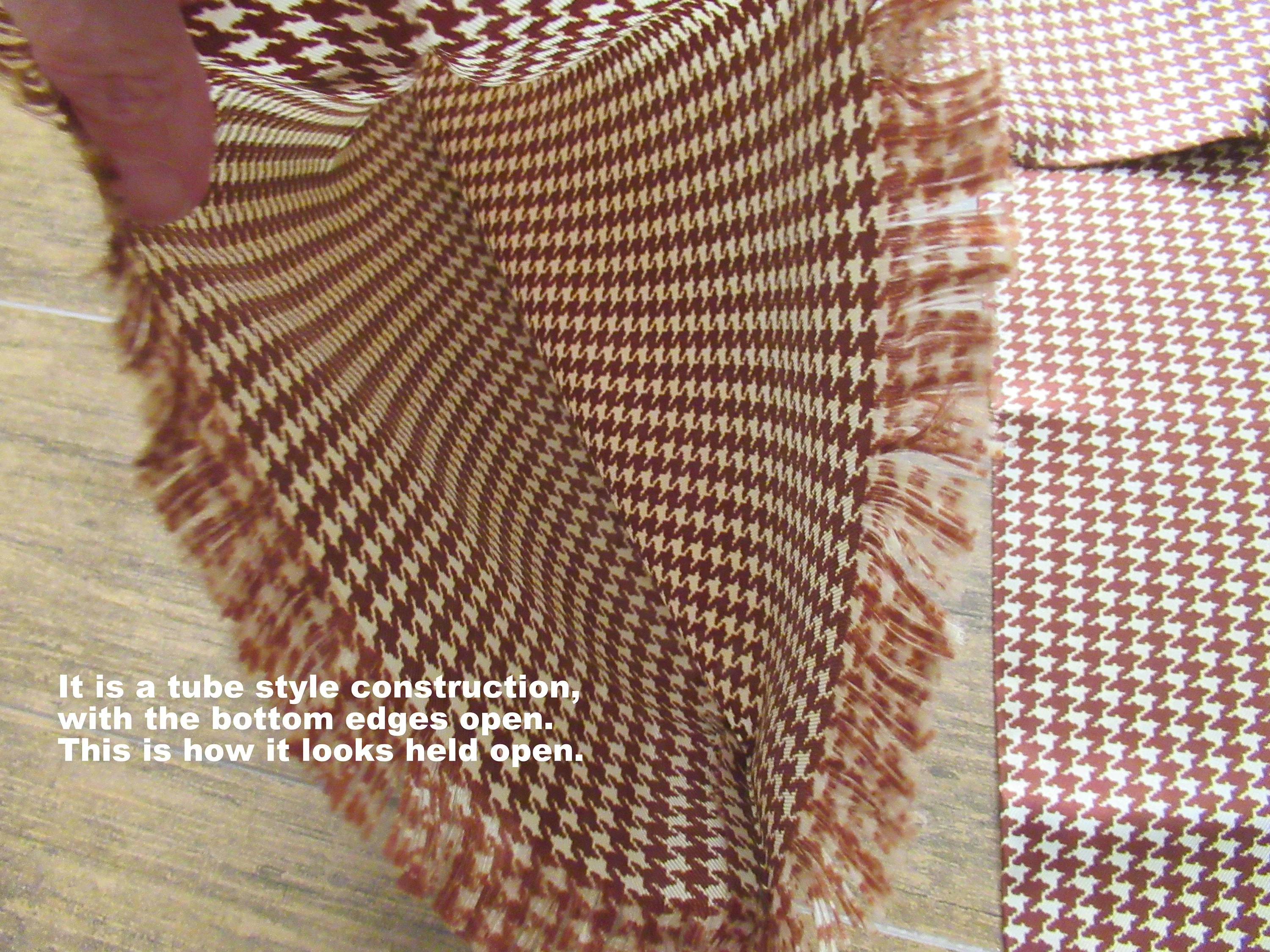 Saks Fifth Avenue Tuxedo Style Scarf Made by Doro Scarves Hounds Tooth Browncream Acetate 70 by 10 and 12 Es 1 Fringe Vintage by Saks Fifth Avenue - Image 9