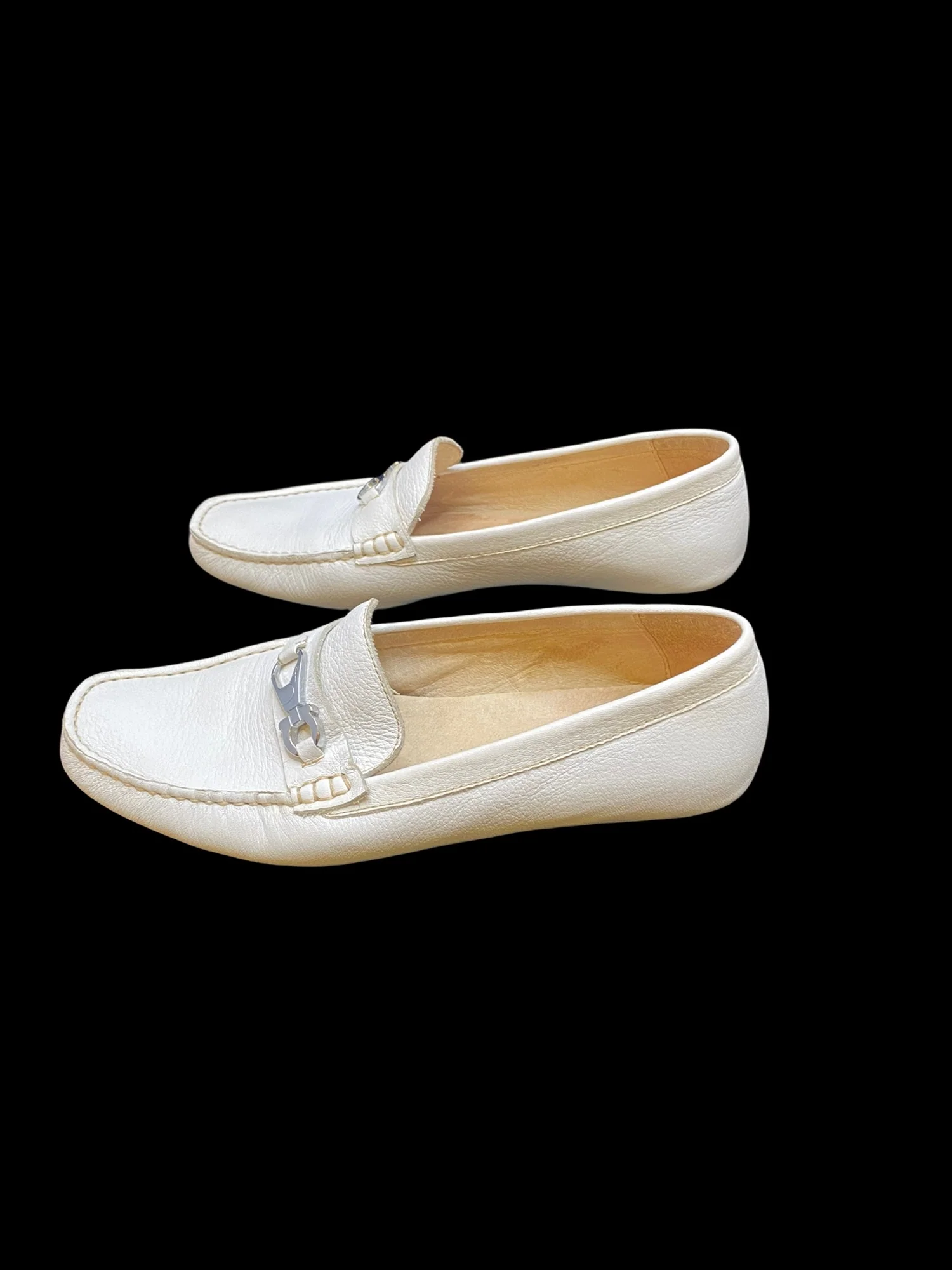 Salvatore Ferragamo White Leather Womens Loafers by Salvatore Ferragamo - Image 5