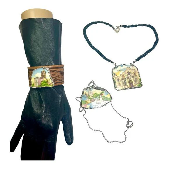 San Antonio River Pendant Handcrafted From a Commemorative Plate Texas - Image 10