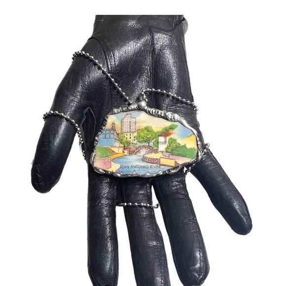 San Antonio River Pendant Handcrafted From a Commemorative Plate Texas - Image 7