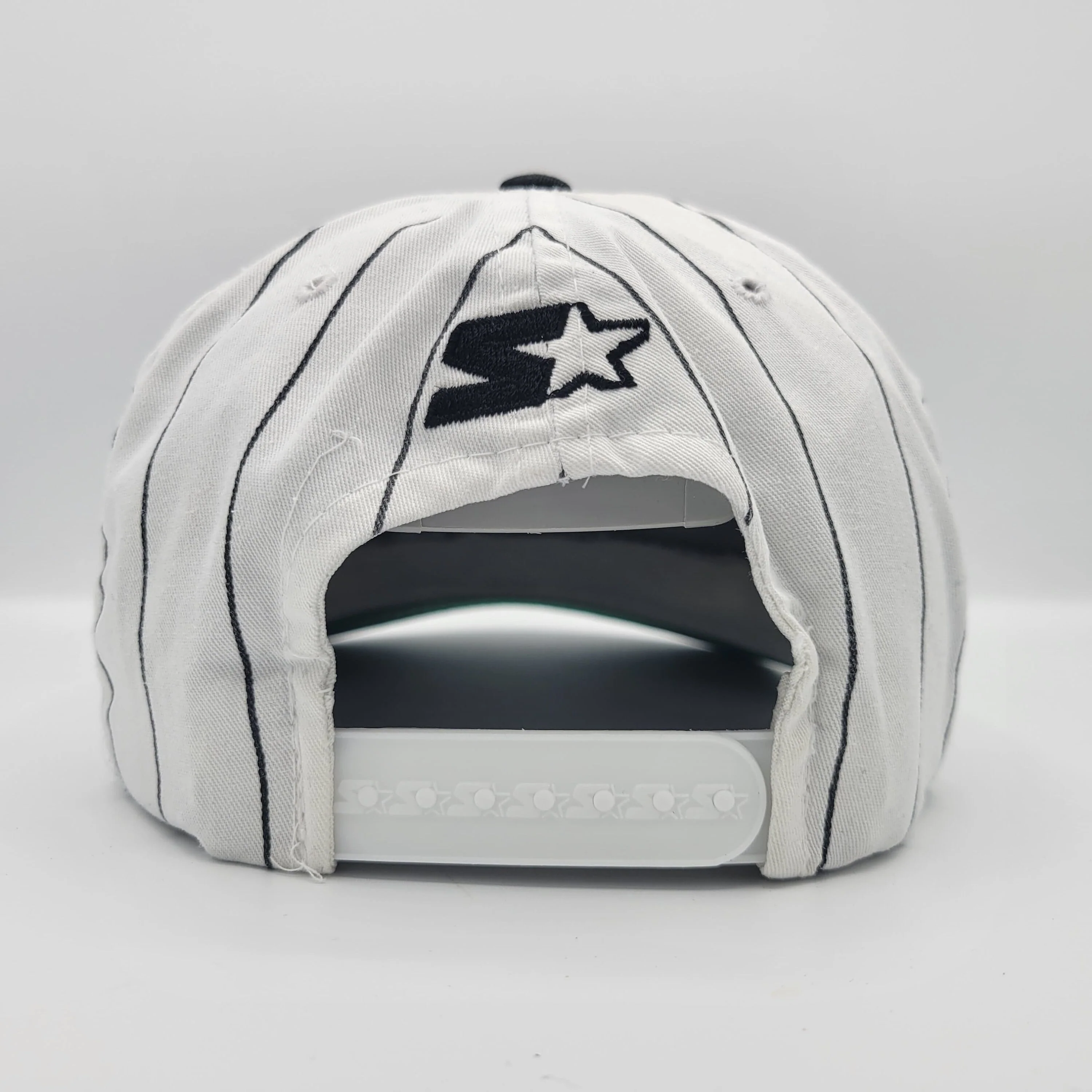 San Antonio Spurs Vintage 90s Starter Pinstripe Snapback Hat Nba Basketball White Baseball Cap by Starter - Image 4