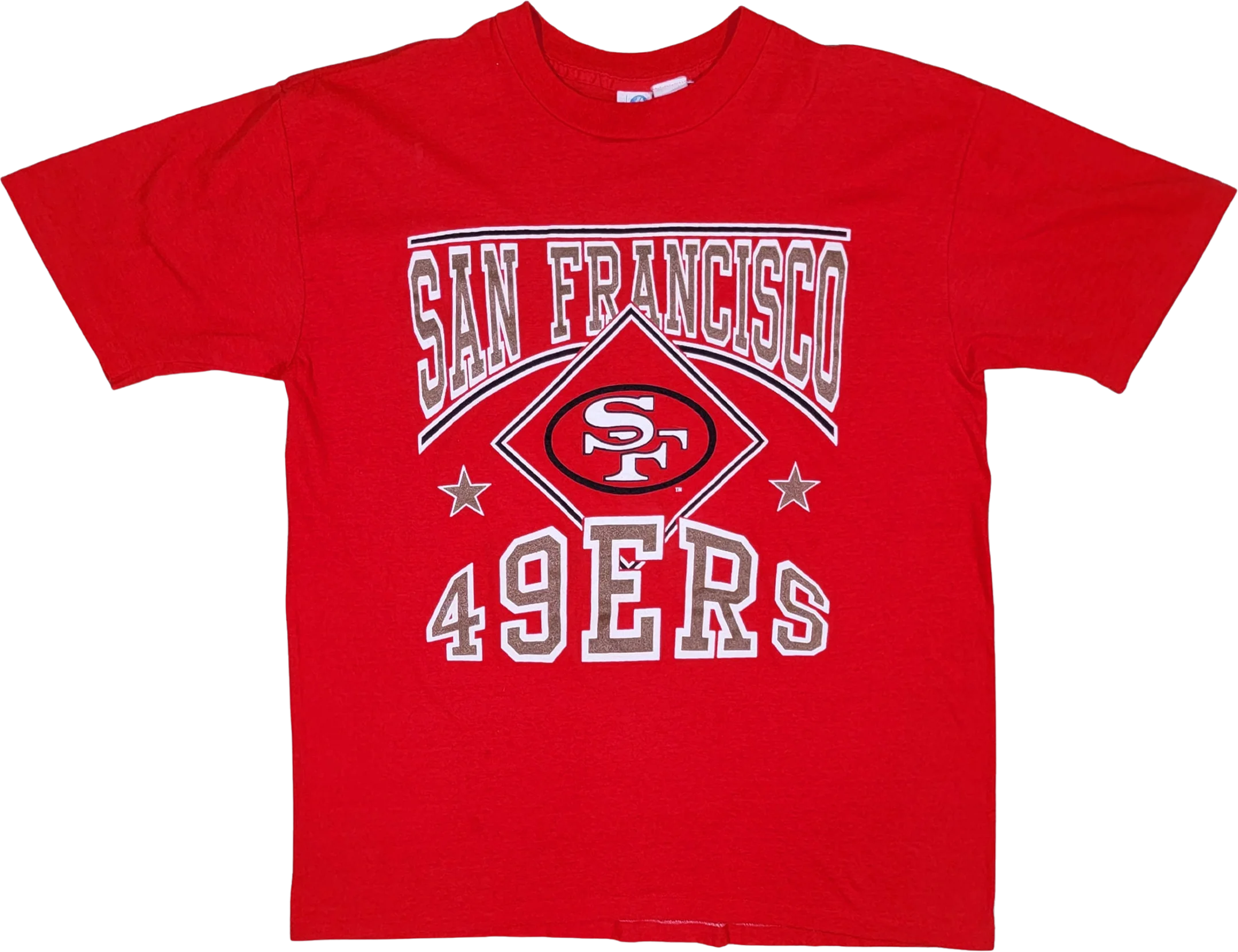 San Francisco 49ers Vintage 80s Artex T-Shirt Nfl Football Single Stitch Red Unisex Men's Size S by Artex