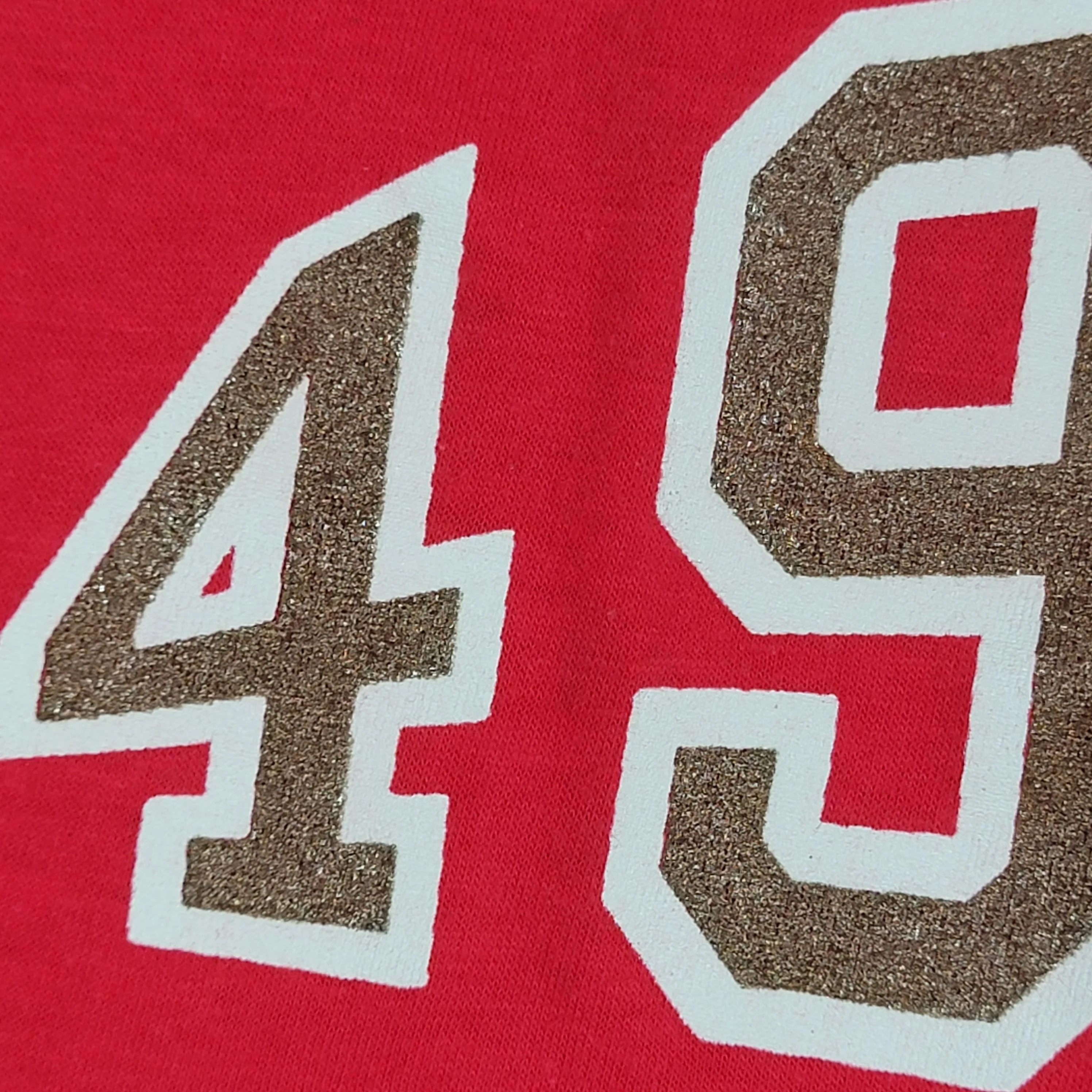 San Francisco 49ers Vintage 80s Artex T-Shirt Nfl Football Single Stitch Red Unisex Men's Size S by Artex - Image 3