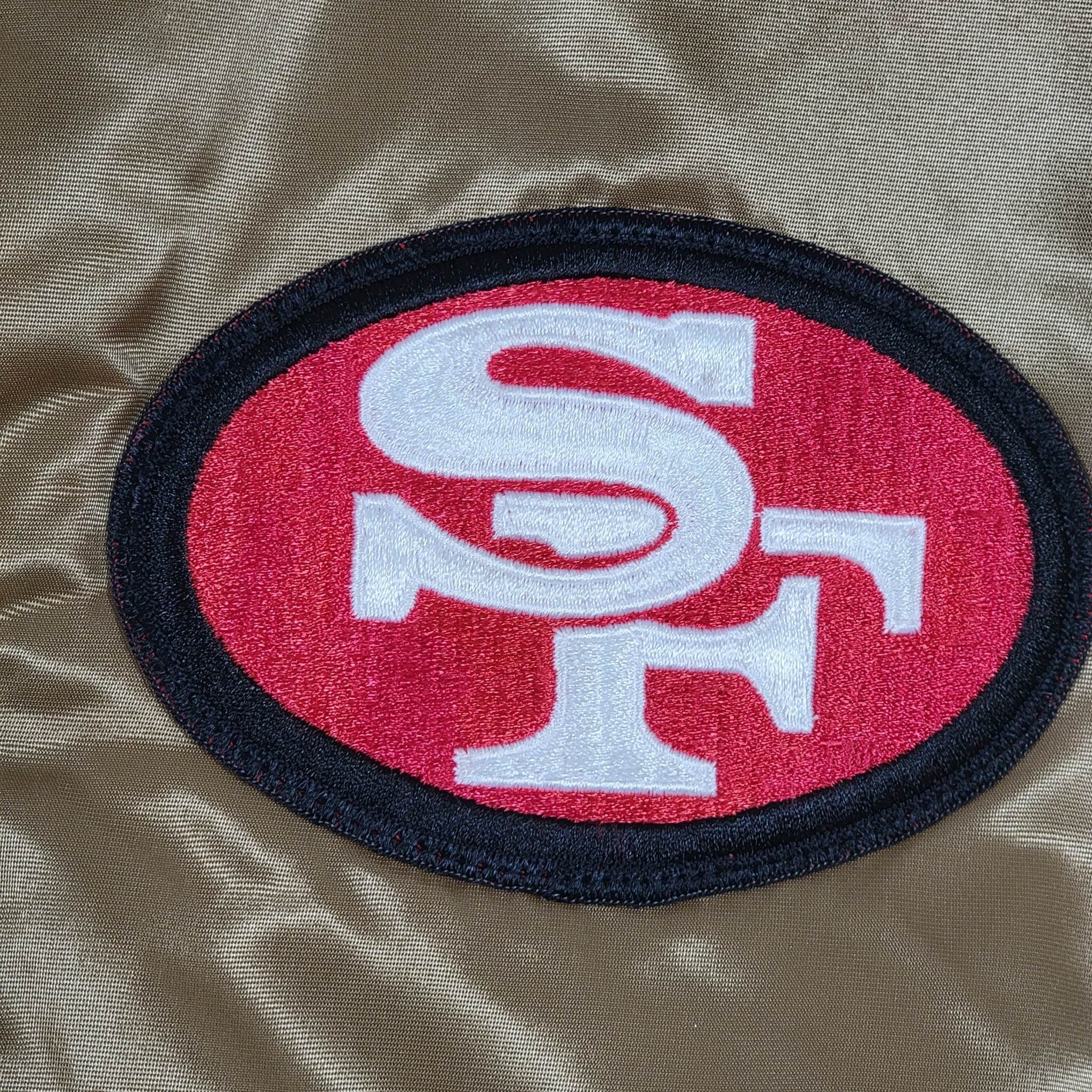 San Francisco 49ers Vintage 80s Chalk Line Satin Bomber Jacket Nfl Football Golden Coat Size Men's Xl by Chalk Line - Image 4
