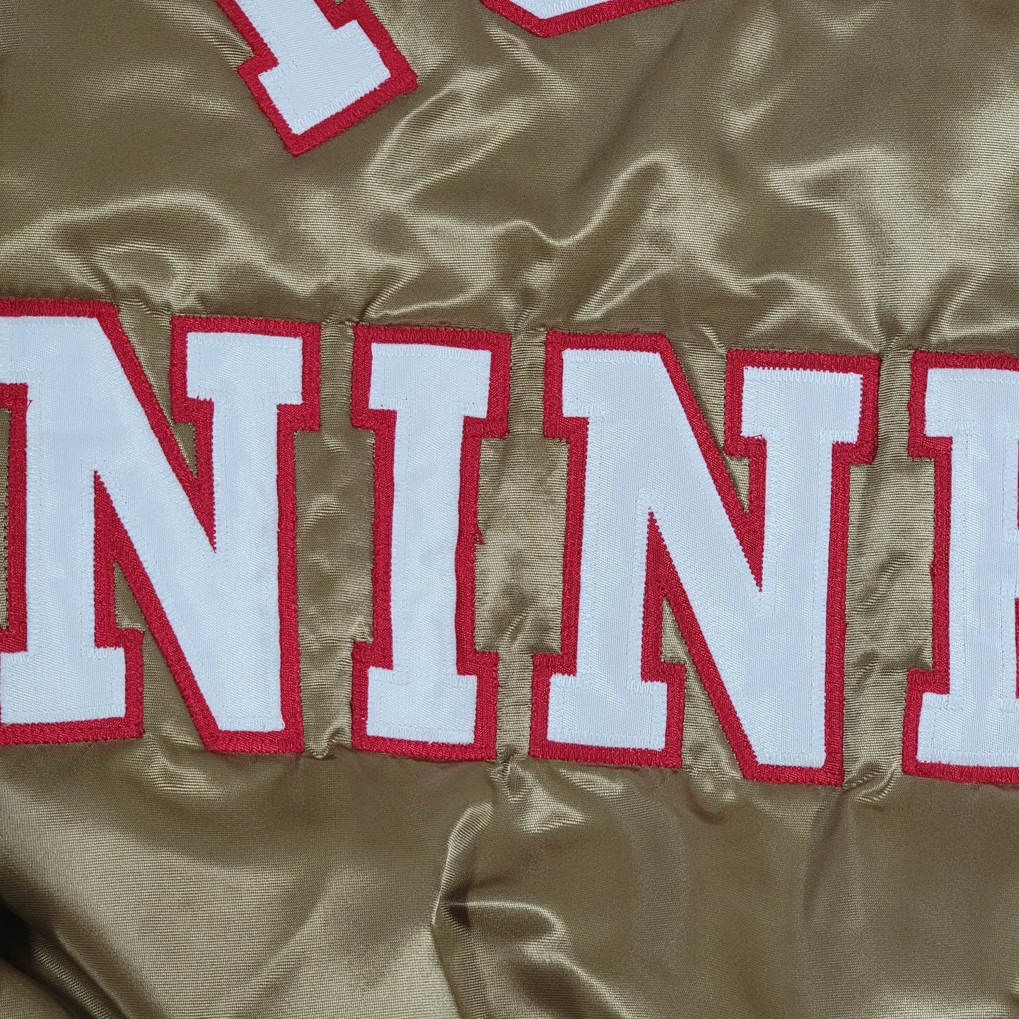 San Francisco 49ers Vintage 80s Chalk Line Satin Bomber Jacket Nfl Football Golden Coat Size Men's Xl by Chalk Line - Image 8