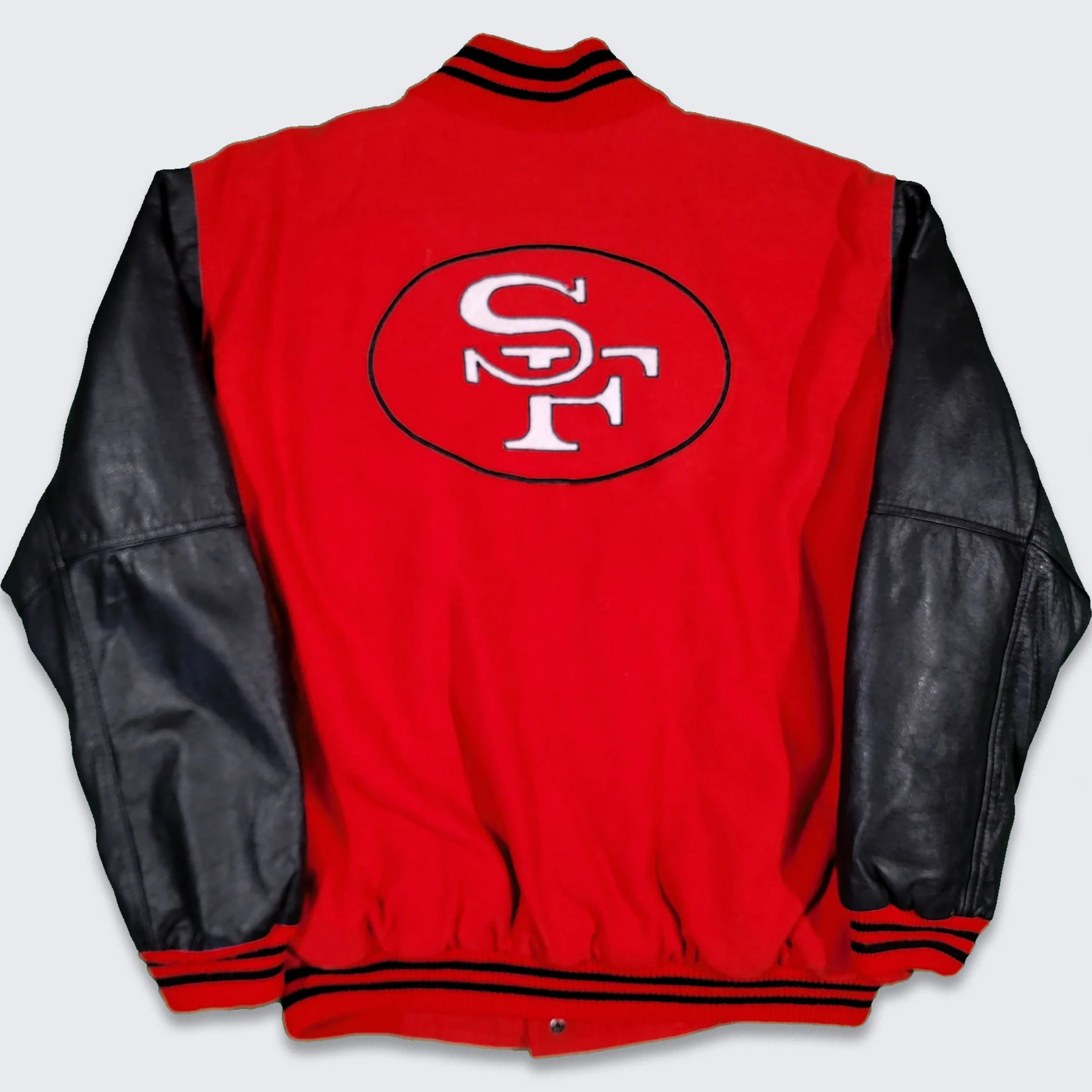 San Francisco 49ers Vintage 80s Chalk Line Varsity Jacket Nfl Football Letterman Red Coat Size L Fits S by Chalk Line - Image 2