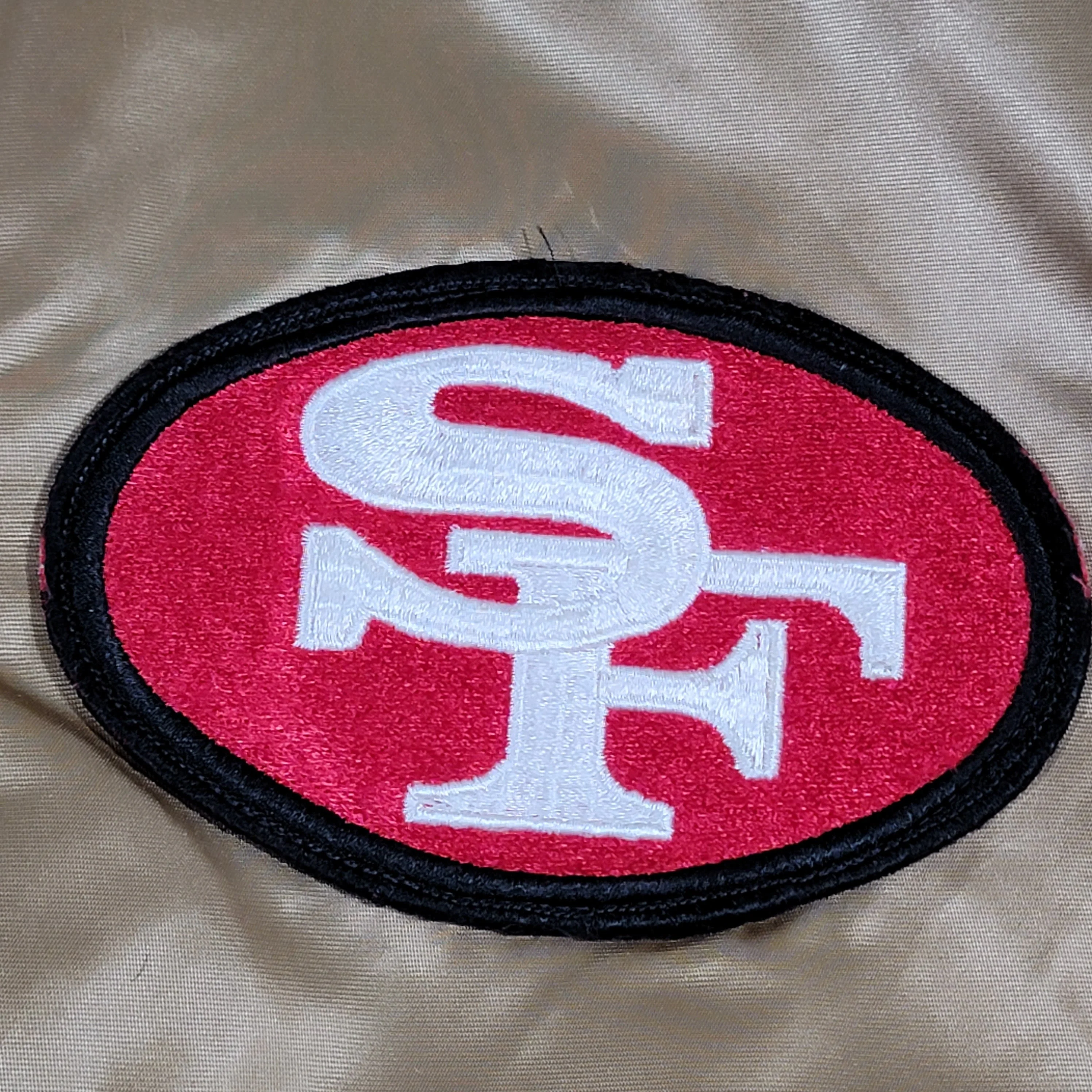 San Francisco 49ers Vintage 80s Stahl Urban Satin Bomber Jacket Nfl Football Golden Coat Size Medium by Stahl Urban - Image 4