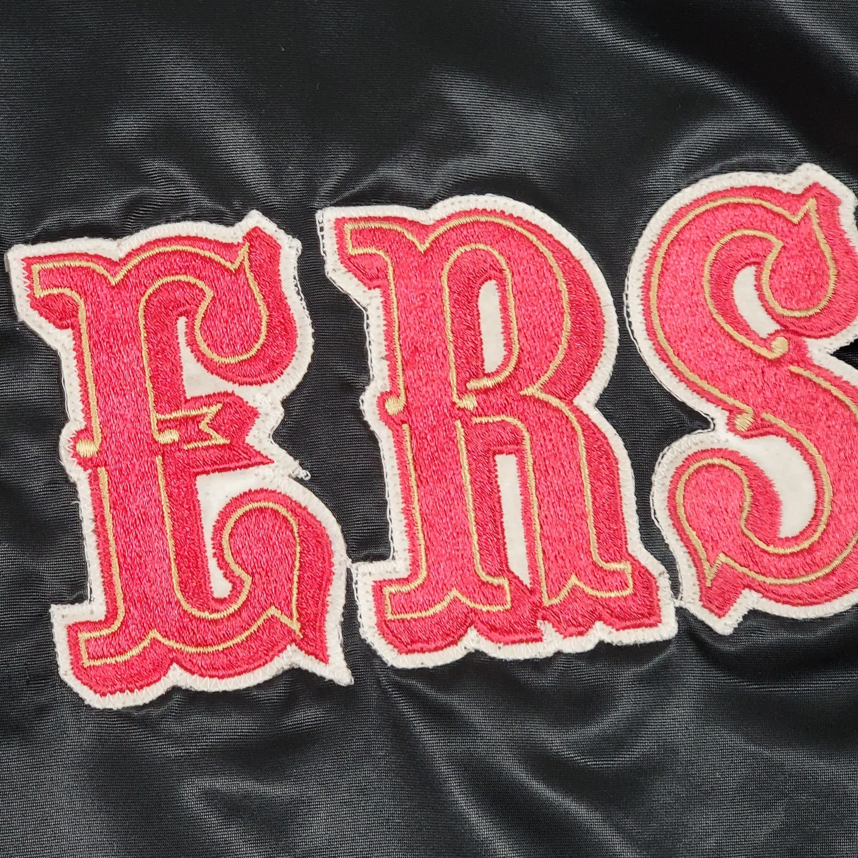 San Francisco 49ers Vintage 80s Starter Satin Bomber Jacket Nfl Football Black Red Coat Size L by Starter - Image 6