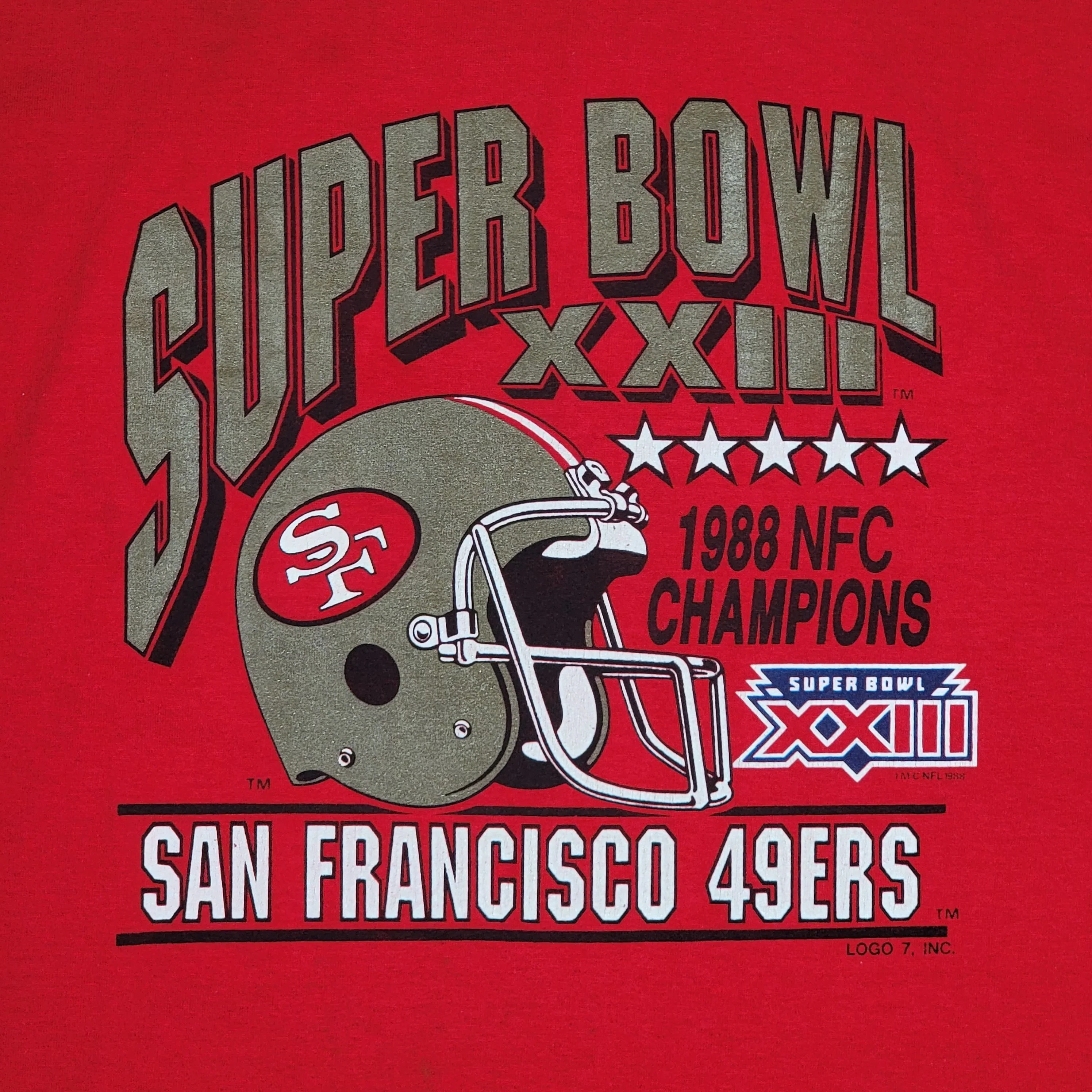 San Francisco 49ers Vintage 80s Super Bowl Xxiii T-Shirt - Xl - Image 2