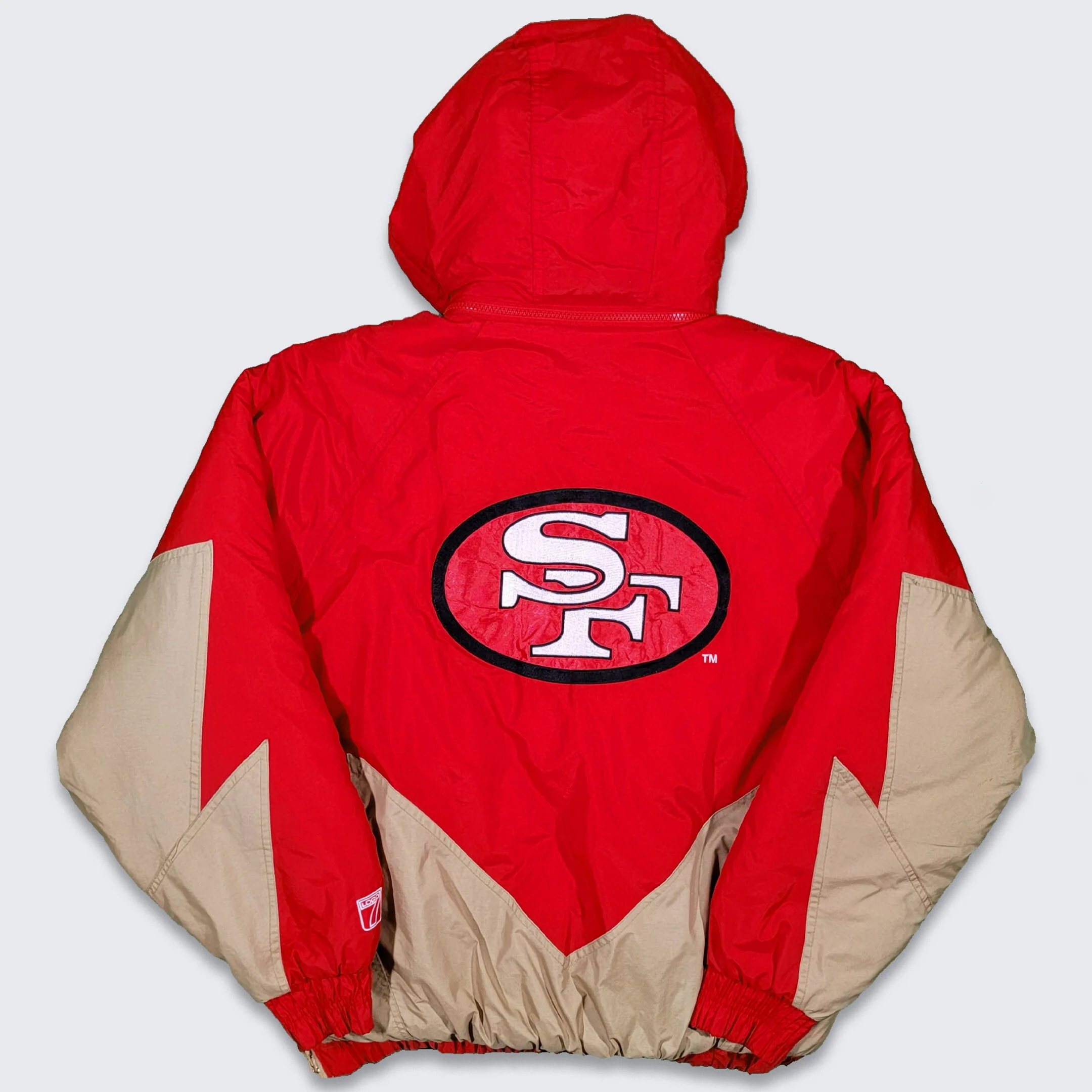San Francisco 49ers Vintage 90s Logo 7 Jacket Nfl Gameday Football Red Gold Coat Stitched On Logos Men's Size Large by Logo 7 - Image 2