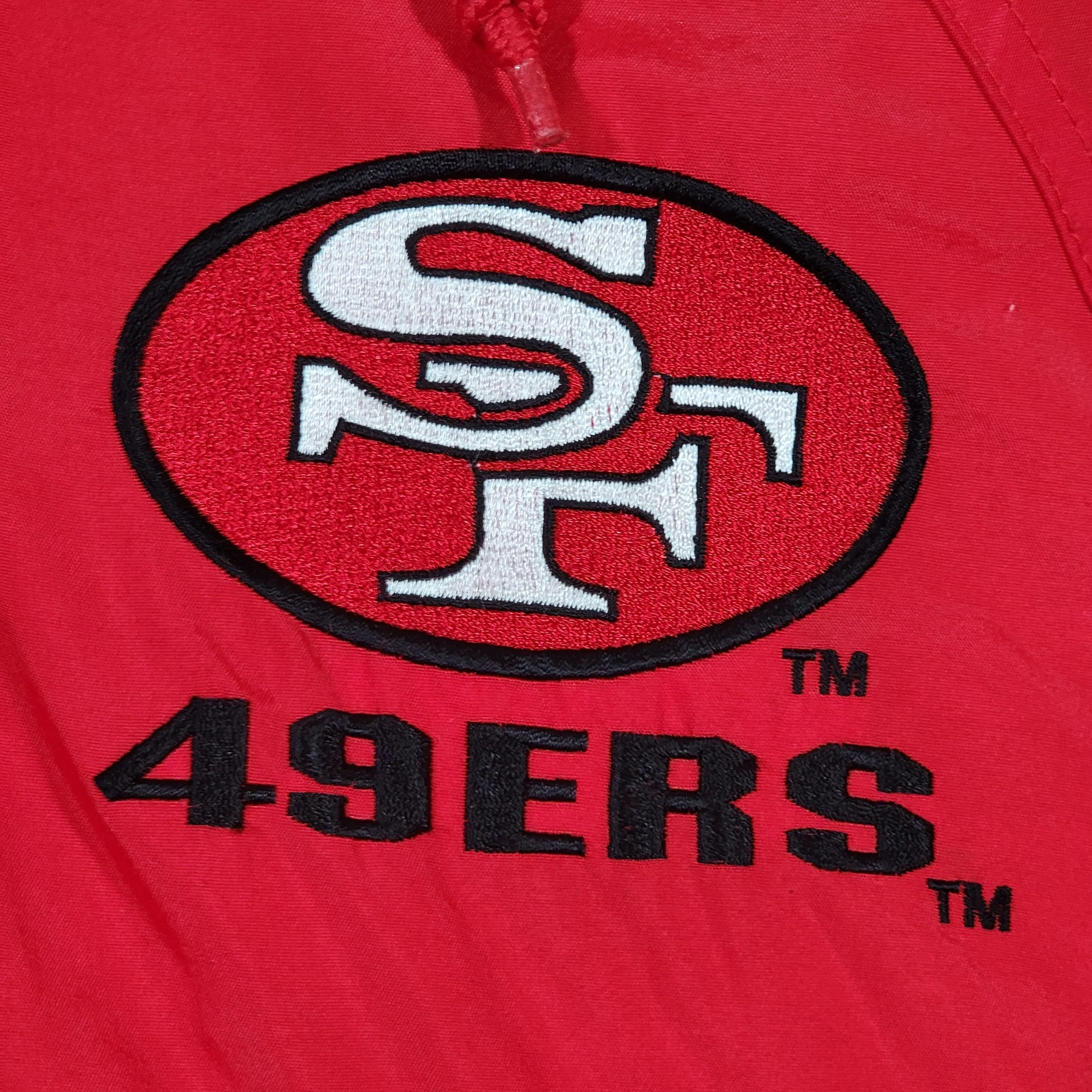 San Francisco 49ers Vintage 90s Logo 7 Jacket Nfl Gameday Football Red Gold Coat Stitched On Logos Men's Size Large by Logo 7 - Image 3