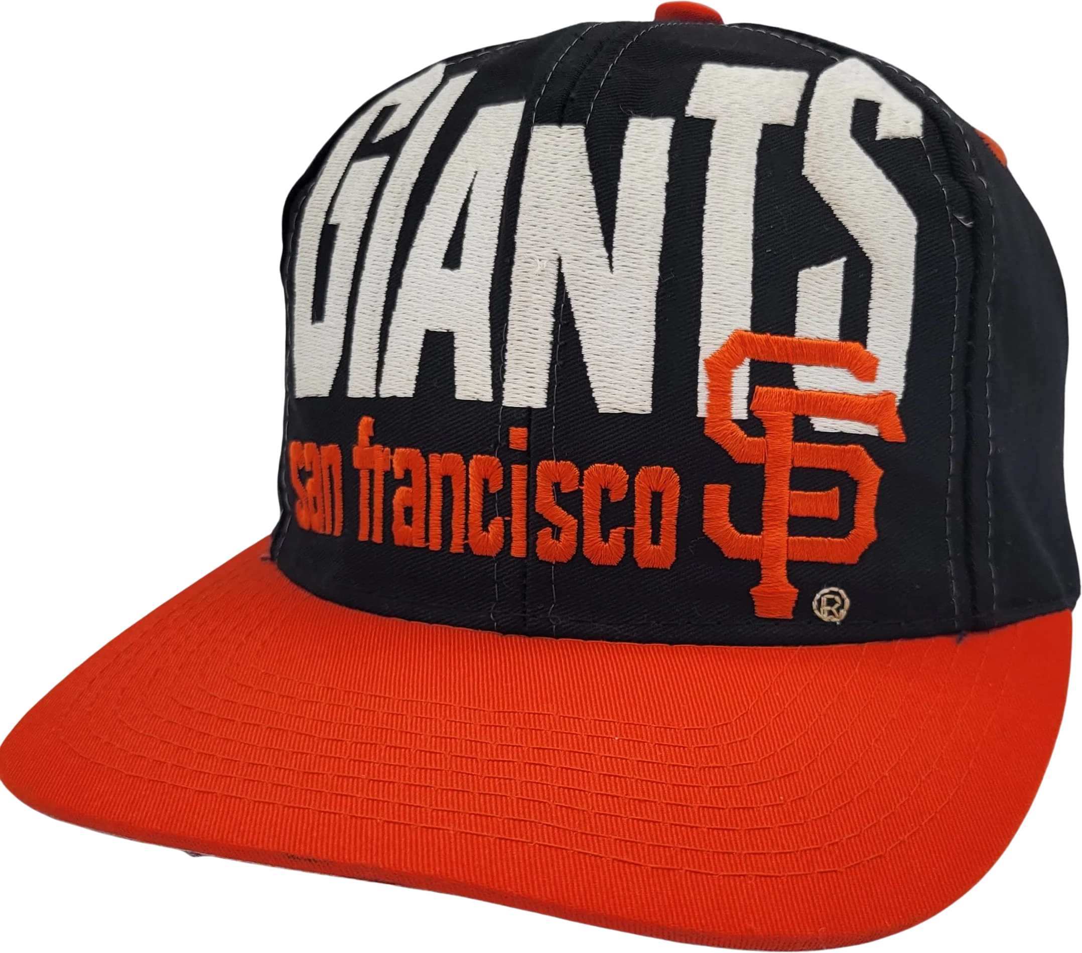 San Francisco Giants Vintage 90s Logo 7 Snapback Hat Baseball Black Orange Cap Mlb Genuine Merchandise by Logo 7