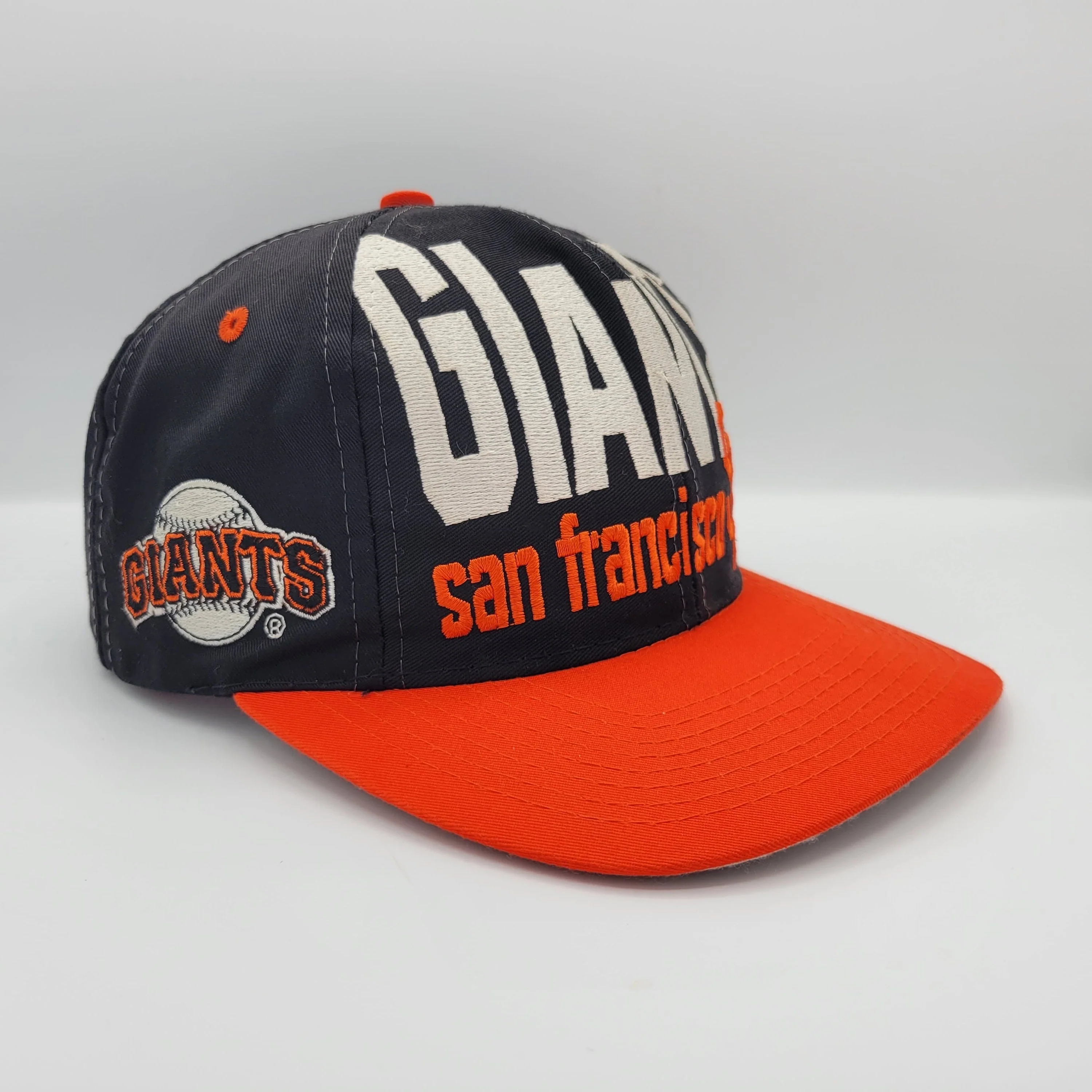 San Francisco Giants Vintage 90s Logo 7 Snapback Hat Baseball Black Orange Cap Mlb Genuine Merchandise by Logo 7 - Image 2