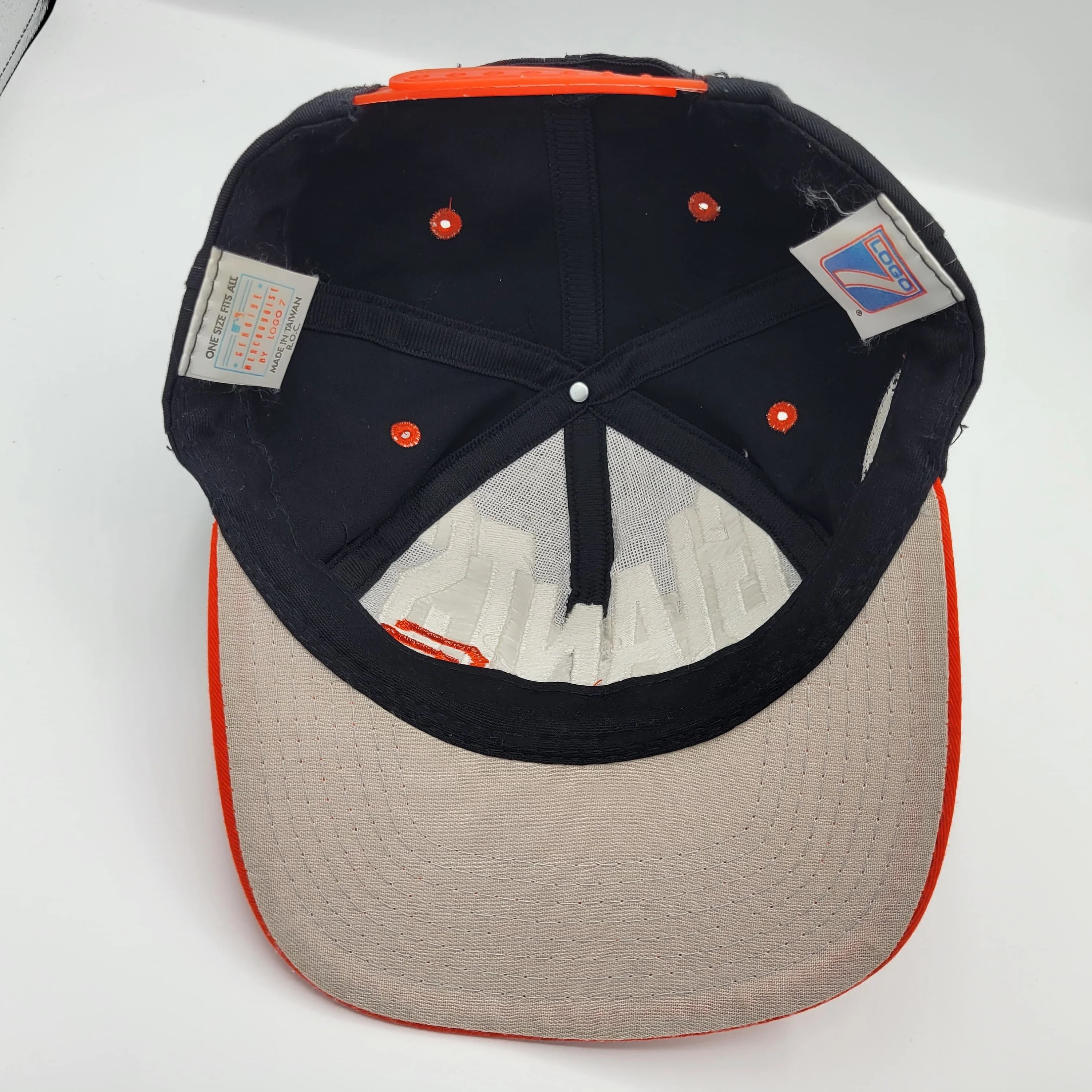 San Francisco Giants Vintage 90s Logo 7 Snapback Hat Baseball Black Orange Cap Mlb Genuine Merchandise by Logo 7 - Image 4