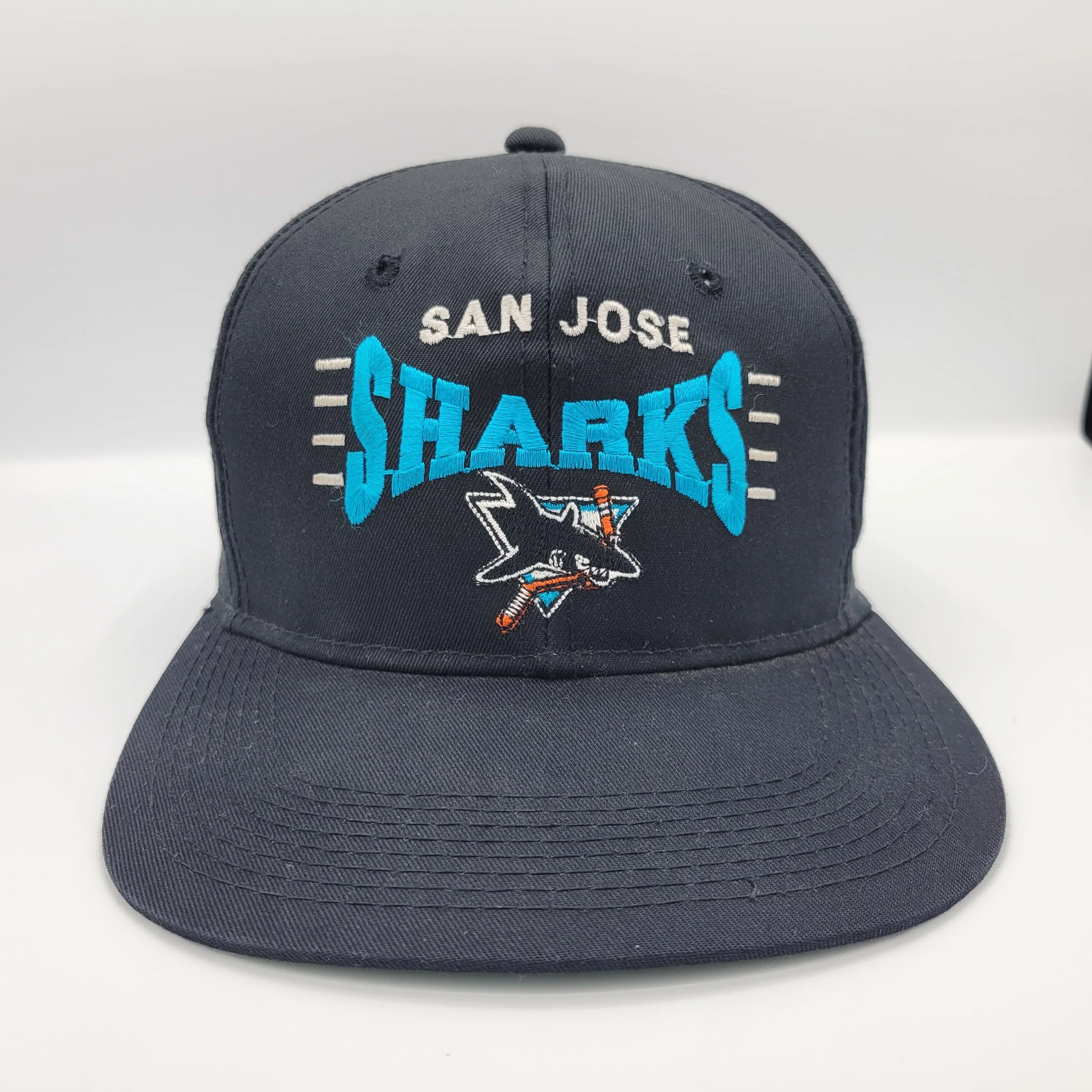 San Jose Sharks Vintage 90s G Cap Snapback Hat Nhl Hockey Black Baseball Hat Officially - Image 2