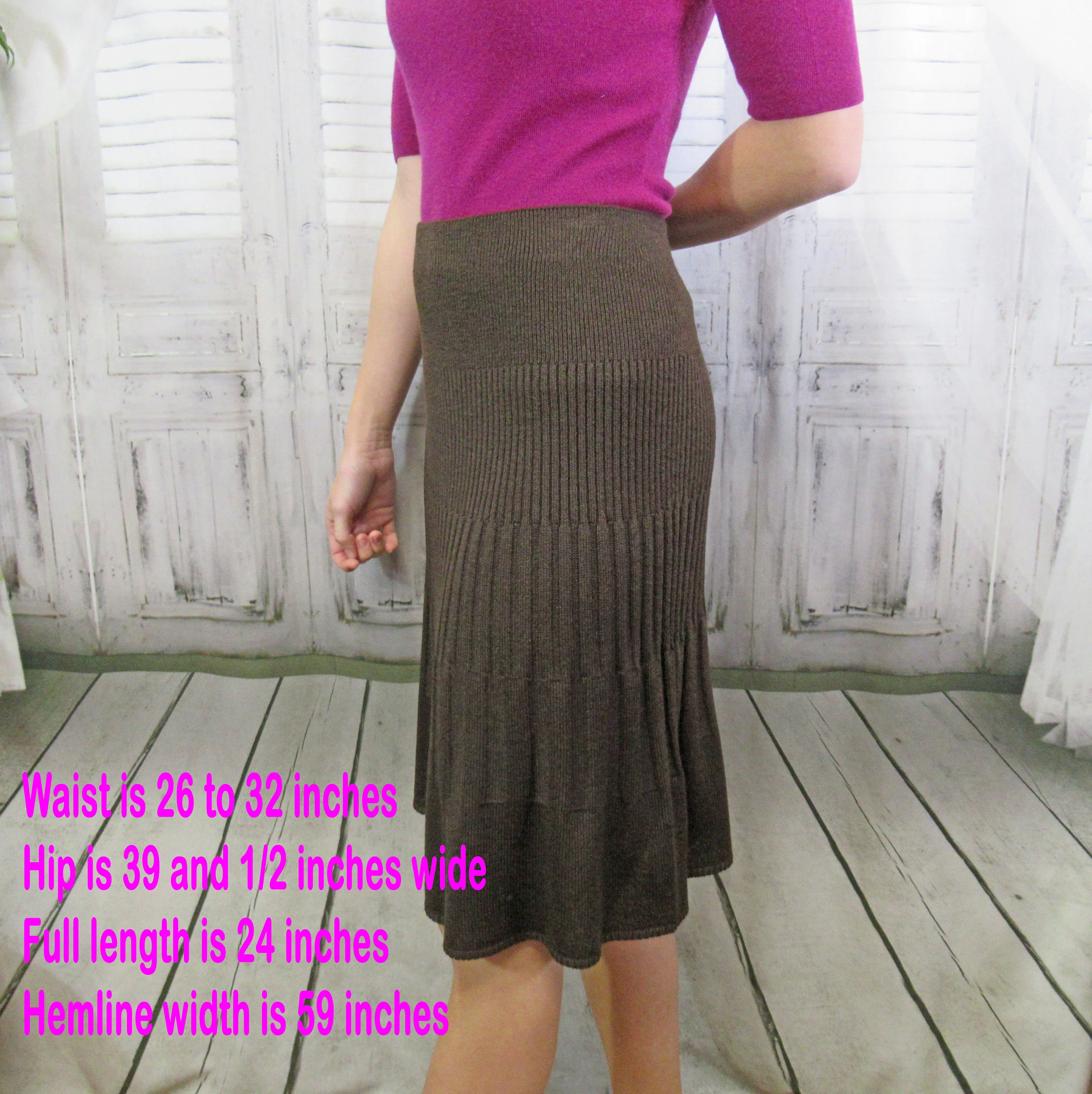 San Remo Knit Small Skirt Chocolate Brown Flared Stretch Chocolate Brown Flared Acrylic and Nylon 80s by San Remo - Image 3