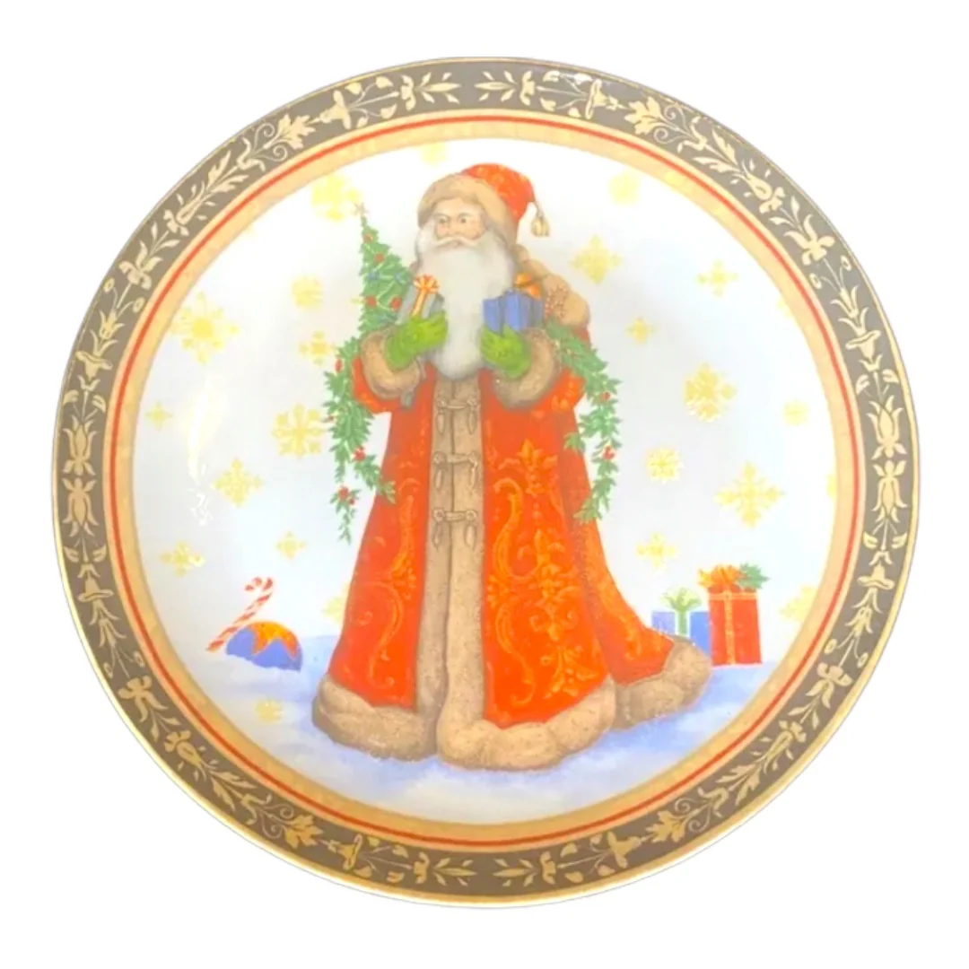 Santa Plates Set of 4 Certified International Christmas by Pamela Gladding Vntg by Pamela Gladding Certified International - Image 2