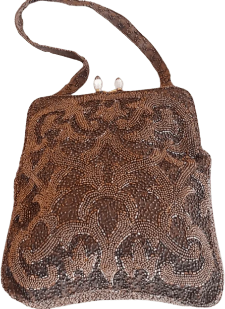 Beaded Satin Evening Purse