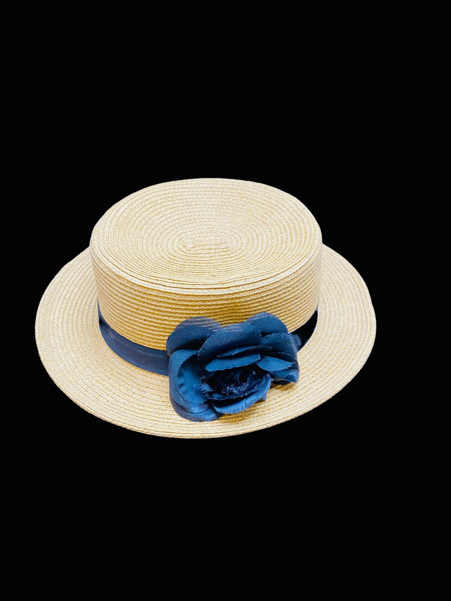 Scala Womens Straw Hat with Black Fabric Band and Flower Accent by Scala - Image 3
