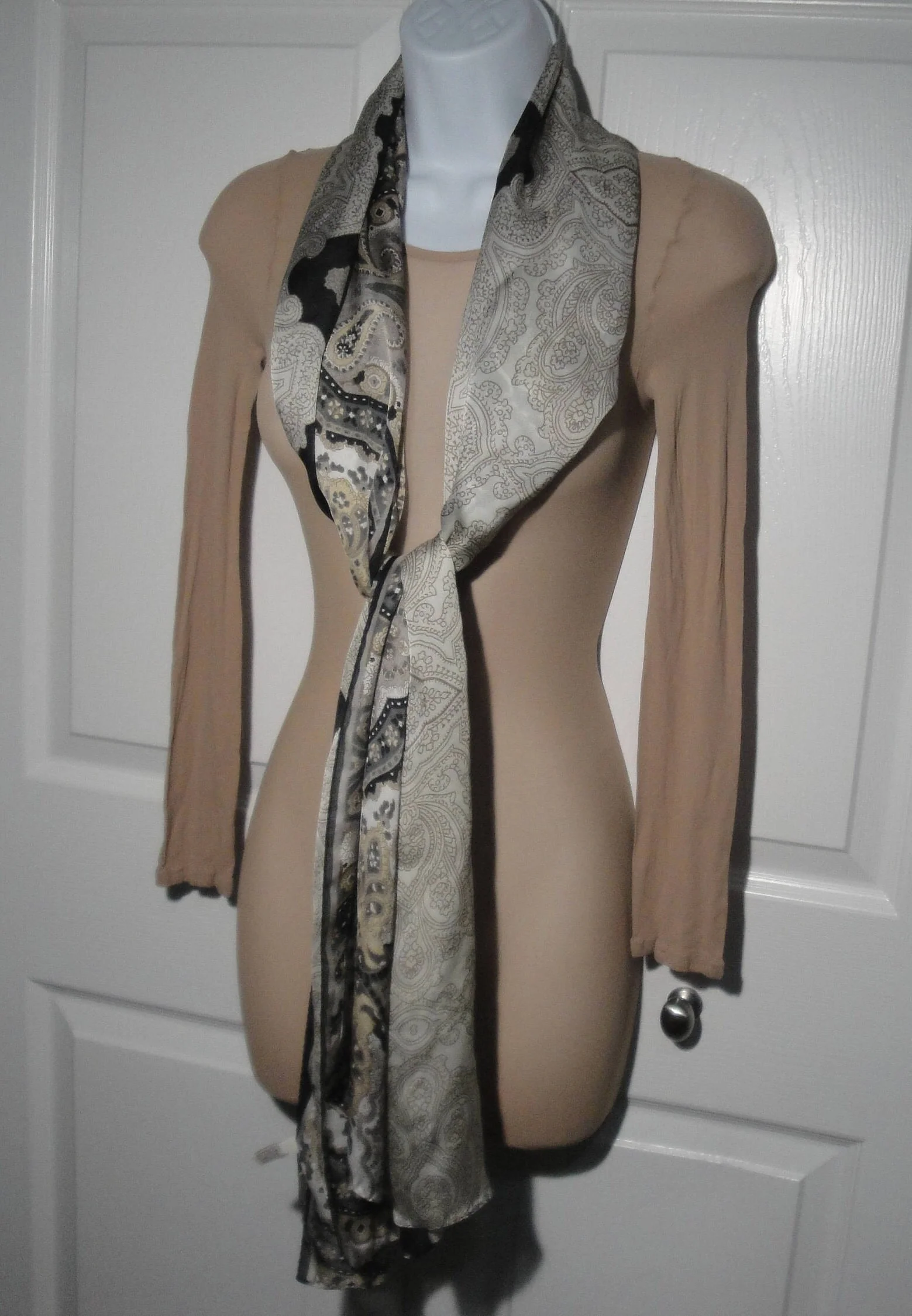 Scarf Or Shawl Oblong Wrap Sheer 70 by 23 Inch Polyester Collection 18 Design, Soft Muted Color Paisley Print, Bonus Scarf Donuts - Image 10
