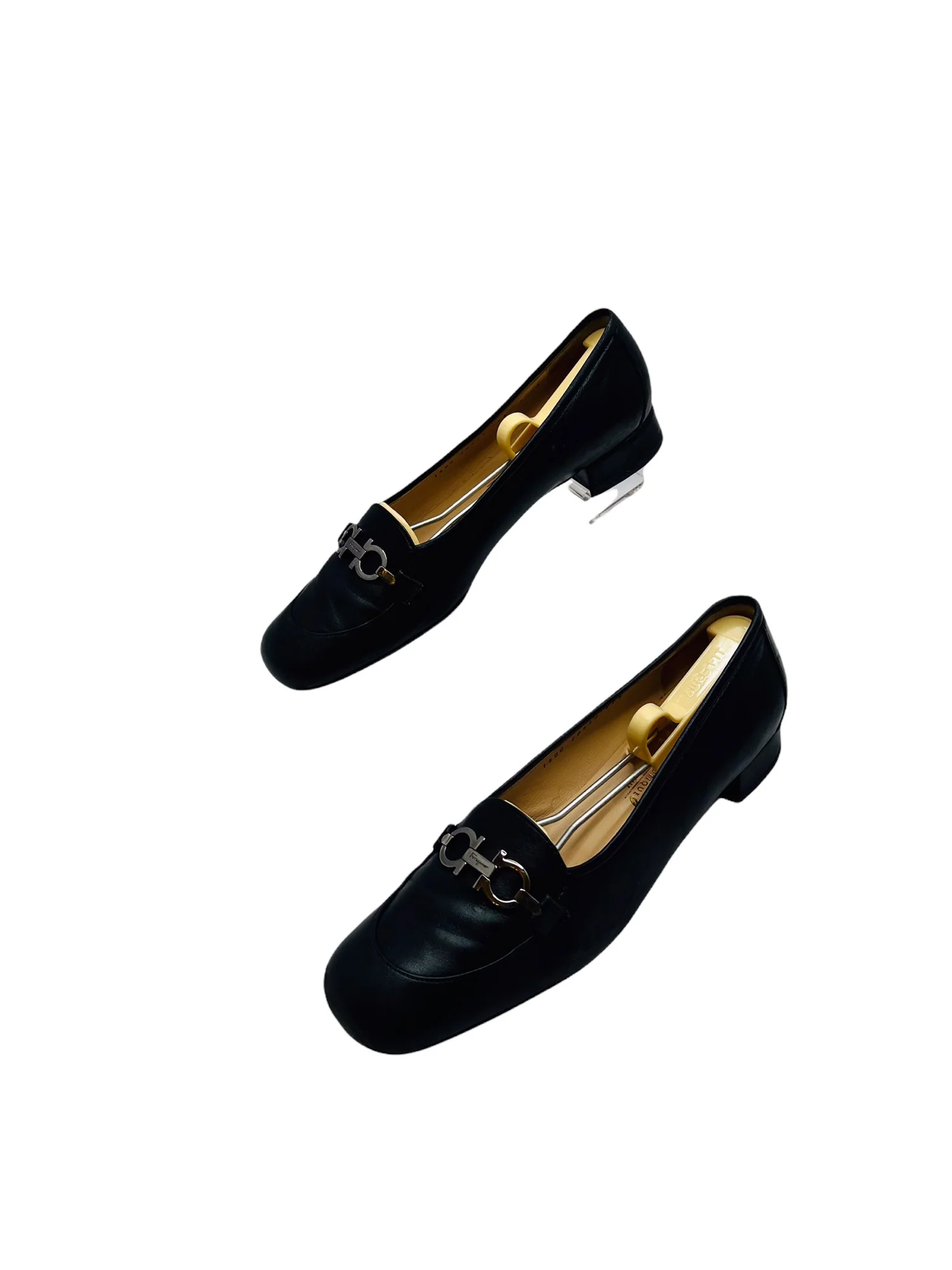 School Flats Womens Black Calf Leather Sz 9aa Sf Silver Logo by Salvatore Ferragamo - Image 10