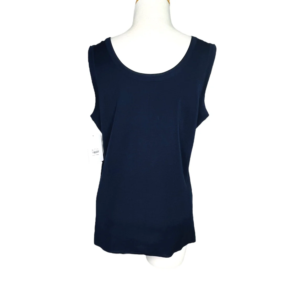 Scoop Neck Tank Navy Knit Nwt by Misook - Image 2