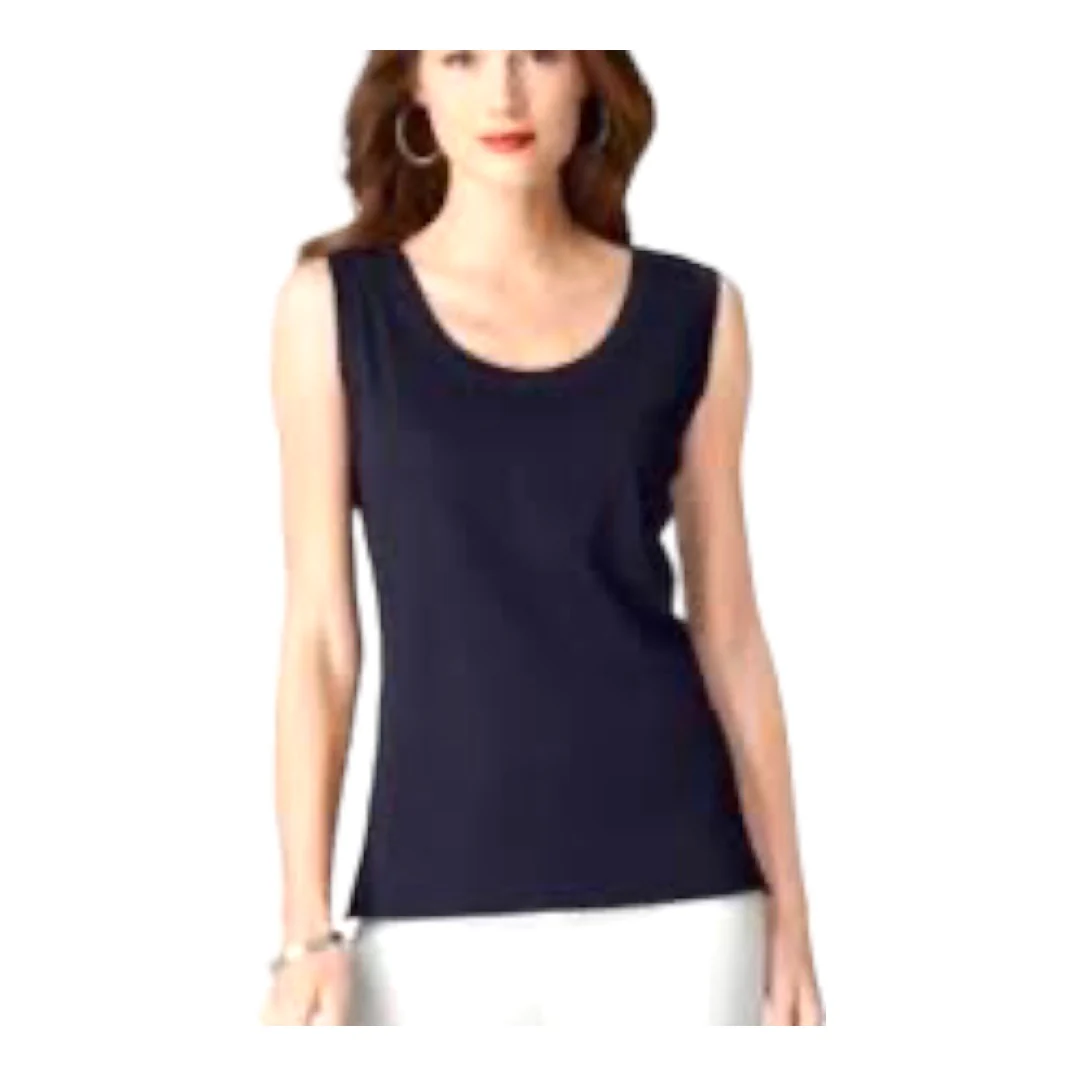 Scoop Neck Tank Navy Knit Nwt by Misook - Image 3