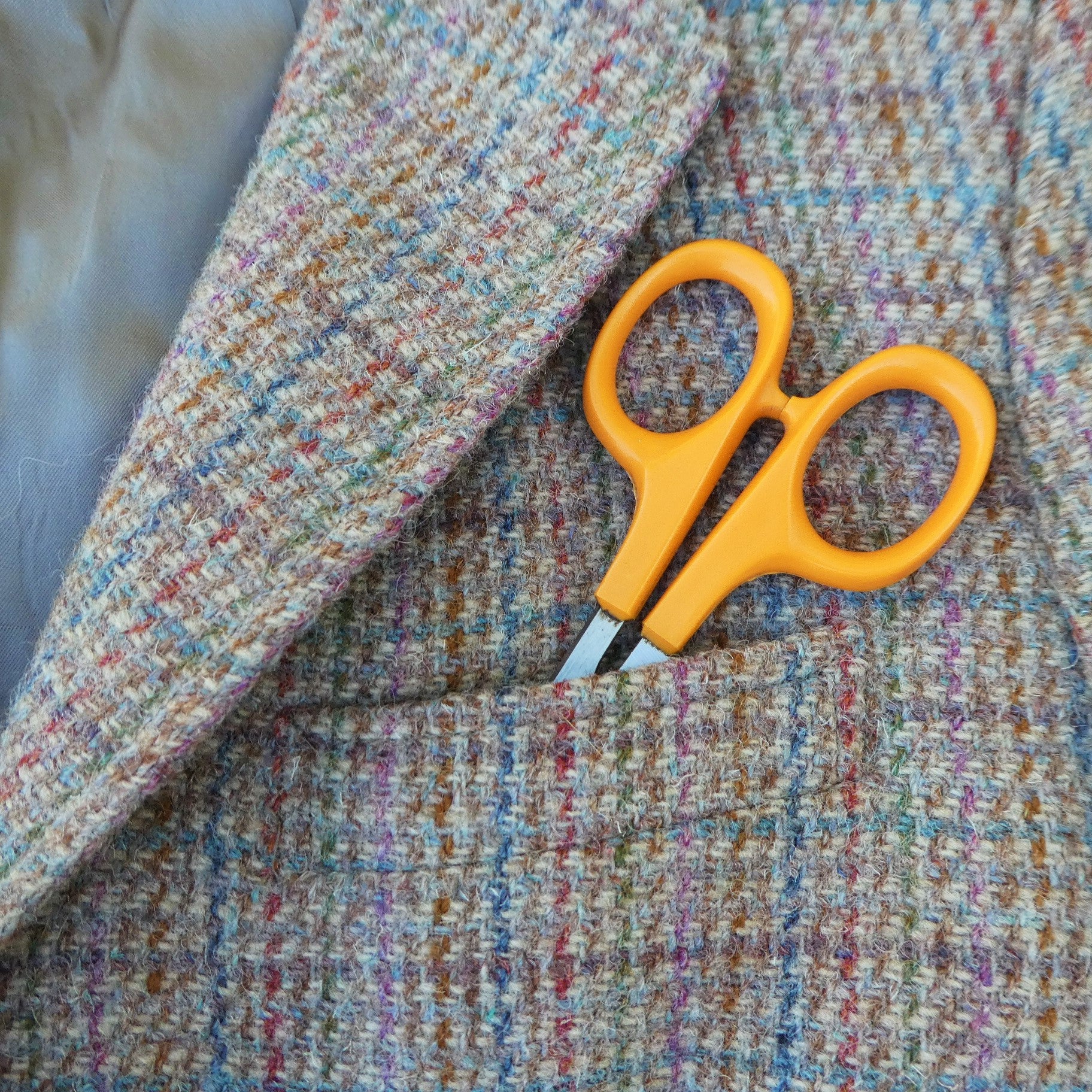 Scottish Wool Lands End Blazer Leather Buttons S By Harris Tweed - Image 9