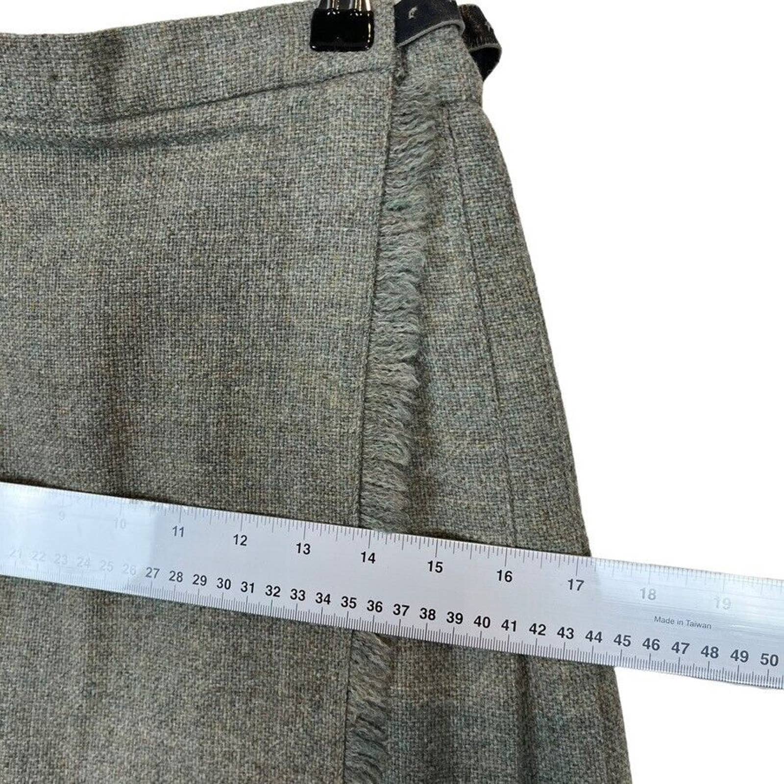 Scottish Wool Skirt Suit Kilt Style Women 30 In Waist Gray Brown Tweed Size S - Image 5