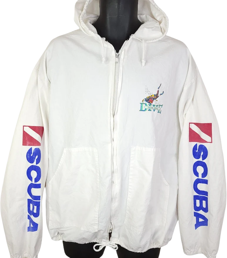 Scuba Diving Sweatshirt Hoodie Vintage 90s Dive Cozumel Mexico Travel Mens Size Xl