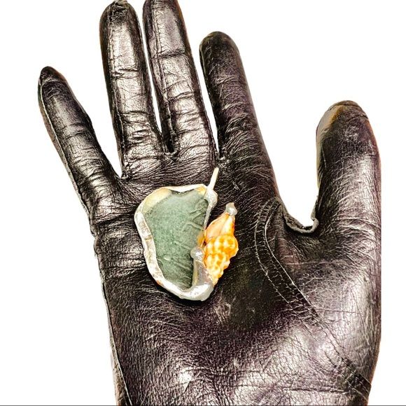 Sea Glass and Seashell Pendant Handcrafted with Atiffany Method Solder Handmade - Image 6