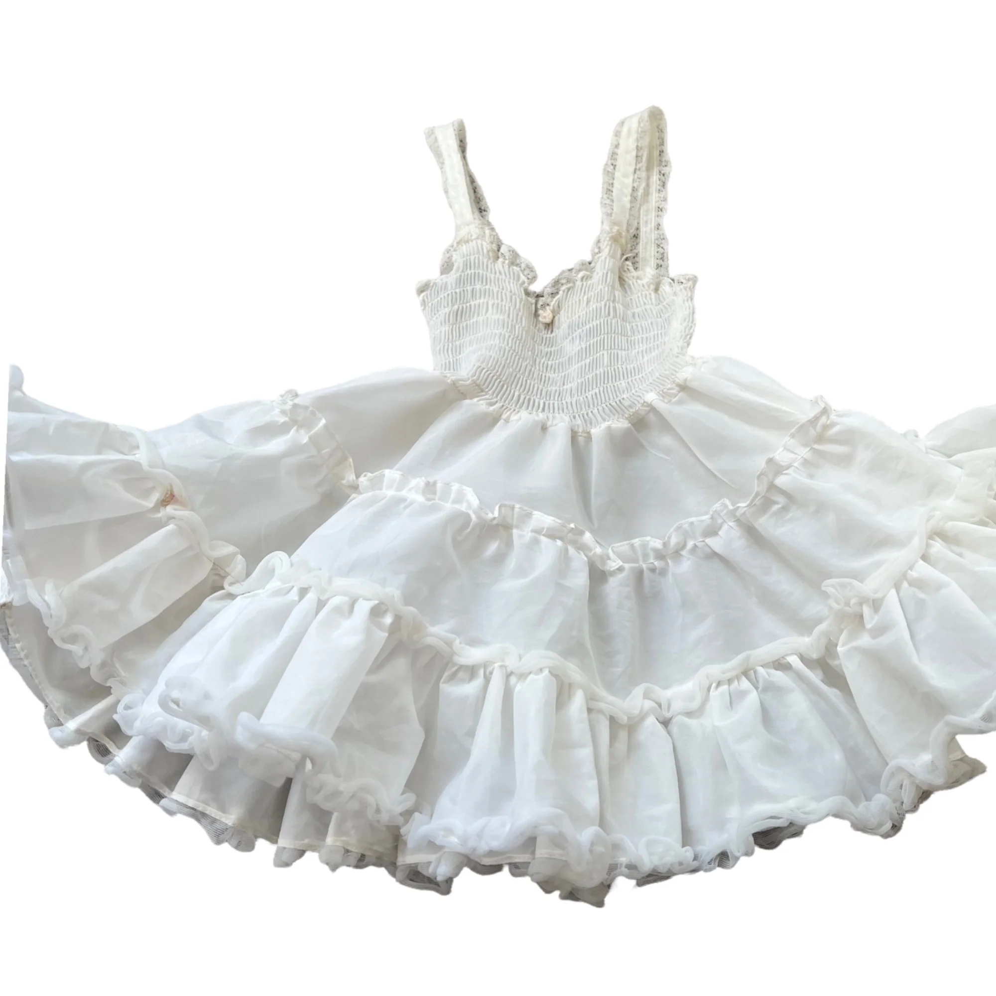 Semi Sheer Lace Tiered Petticoat Dress By Polly Pigtails - Image 5