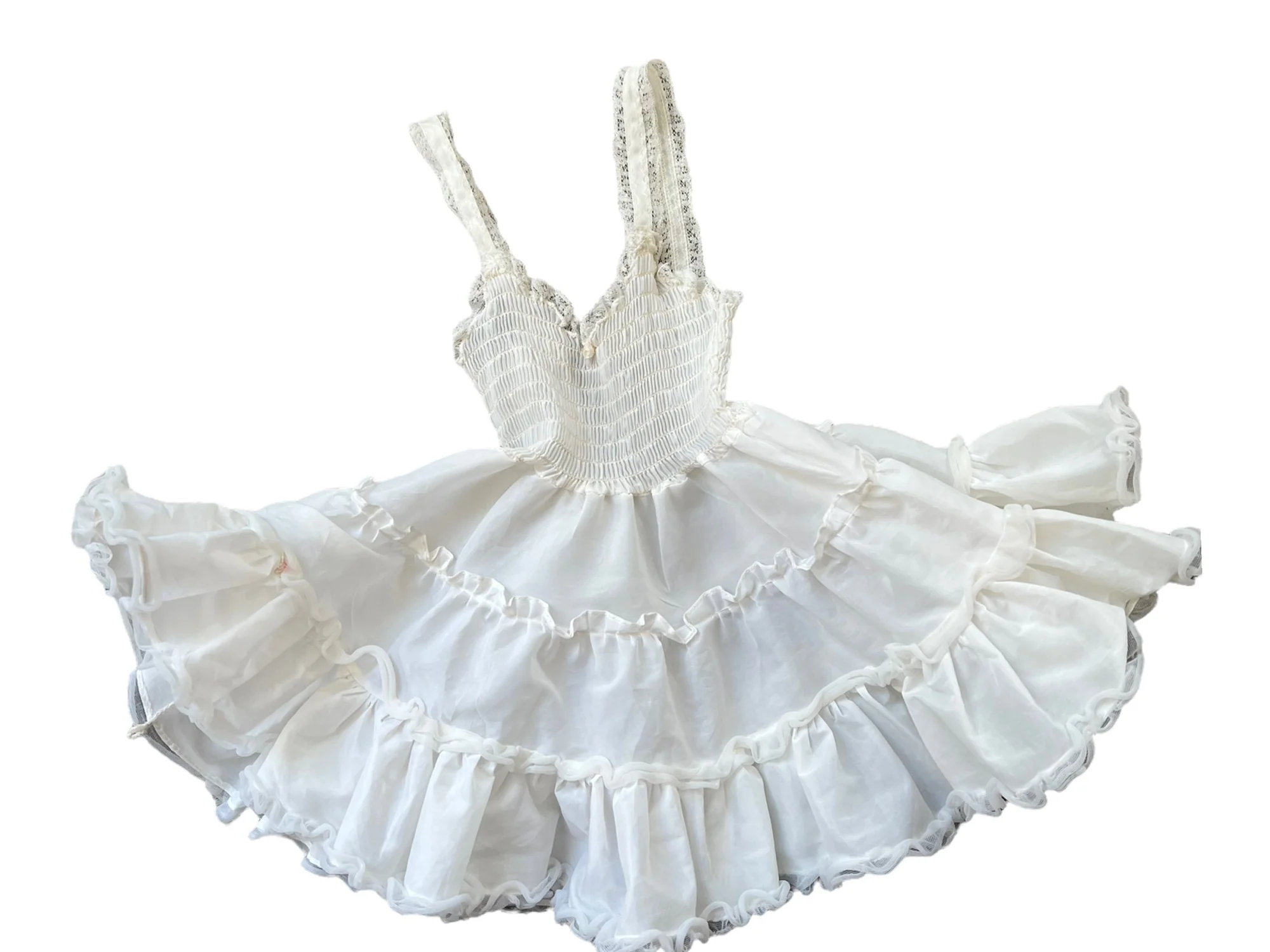 Semi Sheer Lace Tiered Petticoat Dress By Polly Pigtails - Image 6