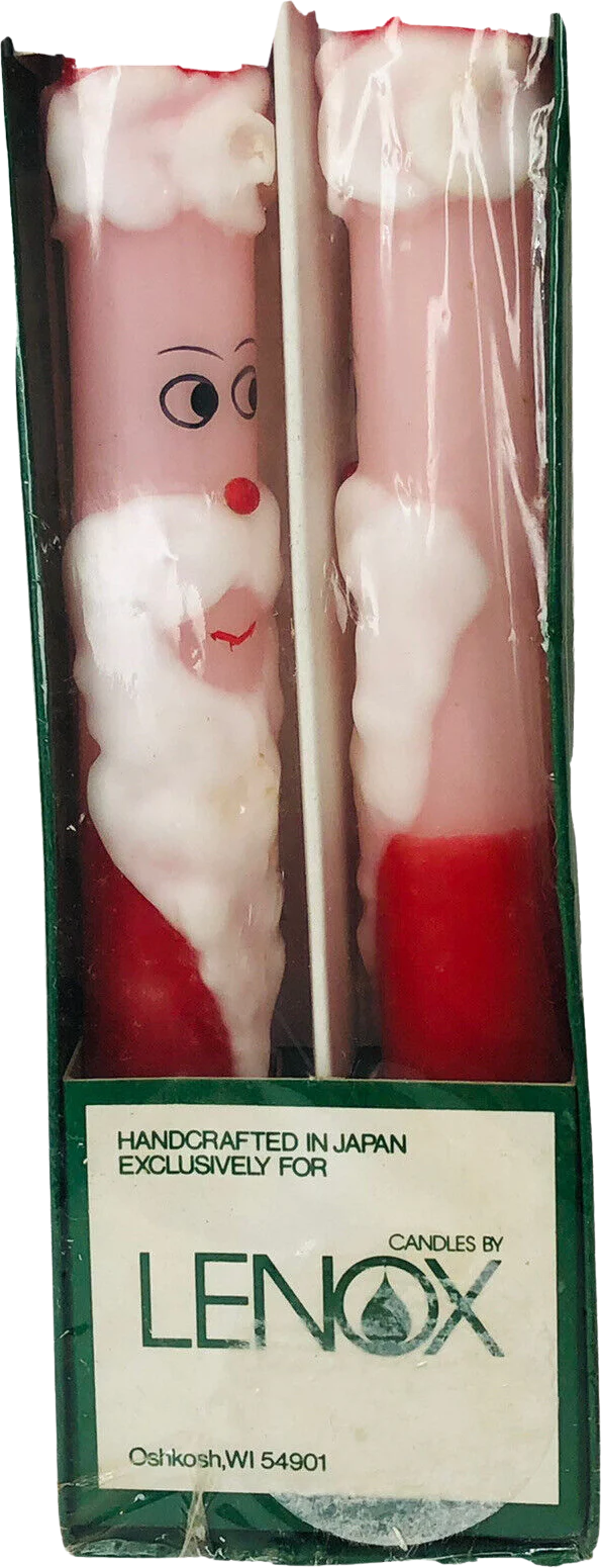 Set Christmas Santa Claus Candlesticks Nip Xmas By Lenox - Image 2