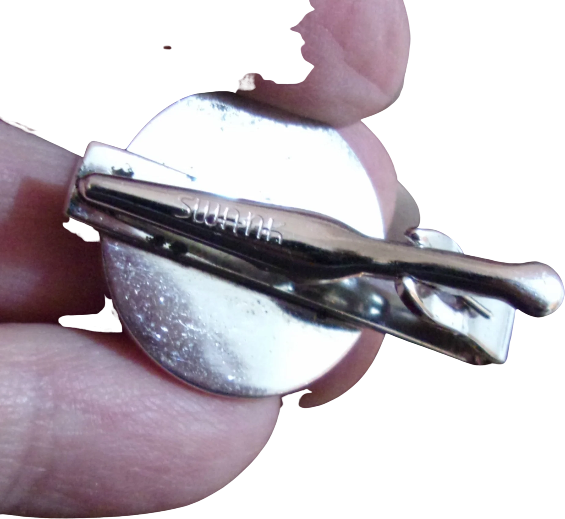 Set Cufflinks Tie Bar Black Silvery Rhinestone By Swank - Image 2