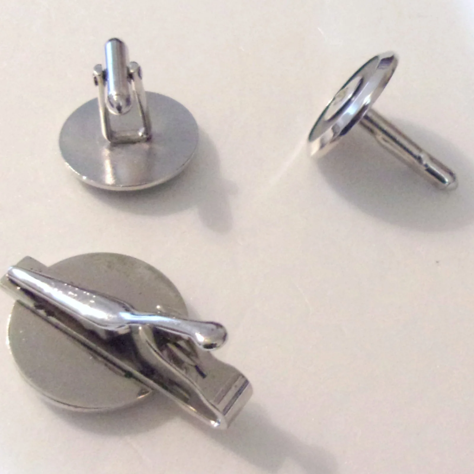 Set Cufflinks Tie Bar Black Silvery Rhinestone By Swank - Image 4