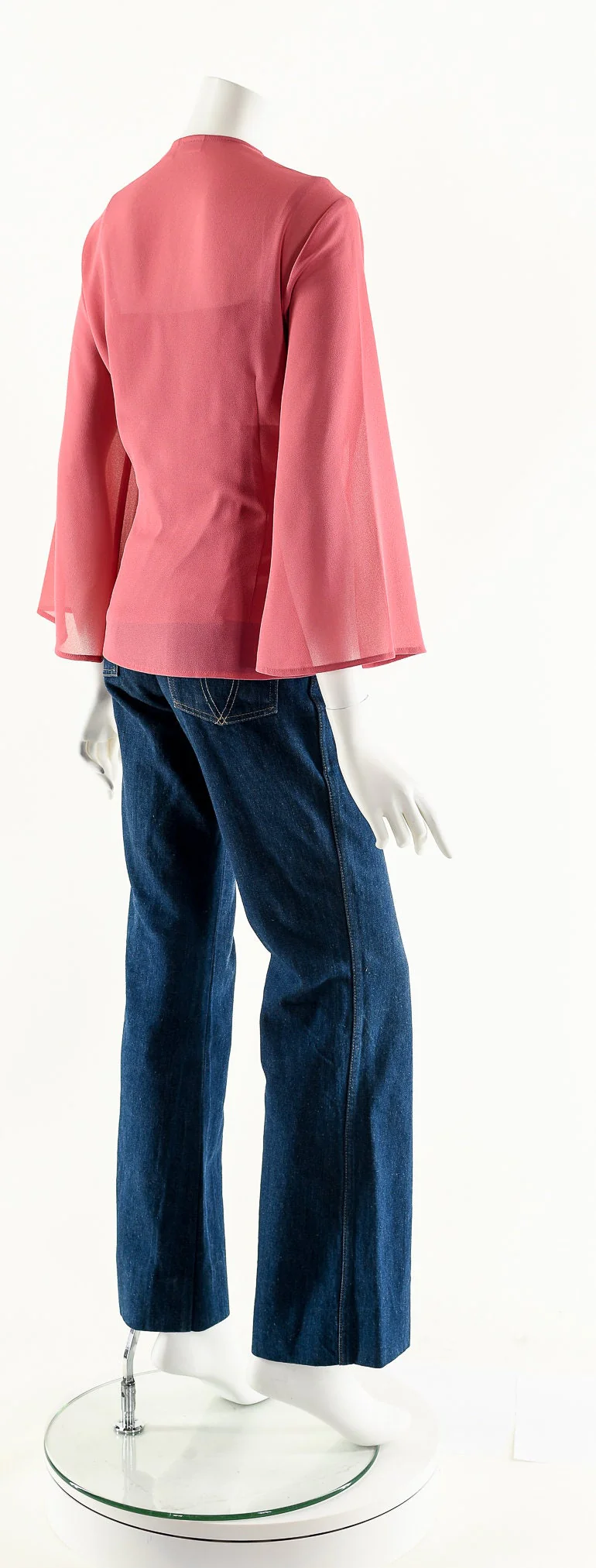 Sheer Dusty Pink Wrap Blouse 00s - Image 6