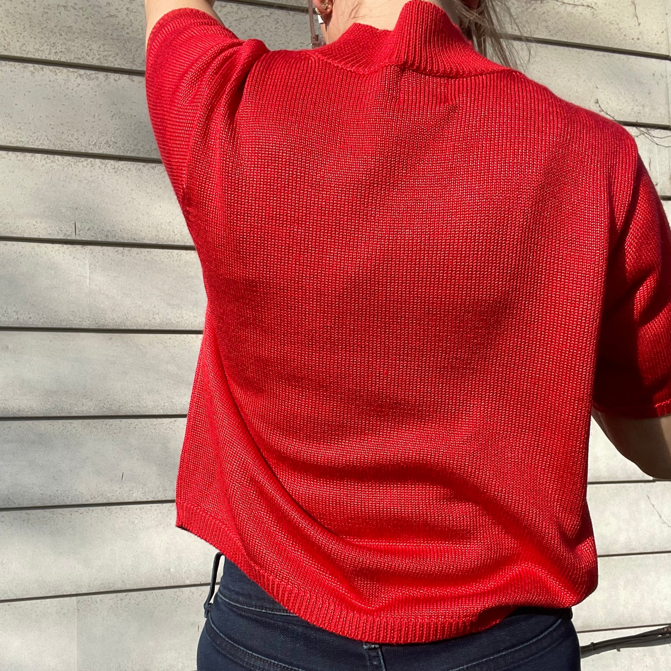 Short Sleeve Lightweight Cotton Blend Sweater By Fia Italiana - Image 5