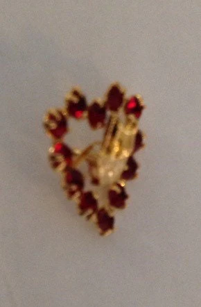 Sign Language I Love You Red Rhinestone Goldtone Tack Pin by ASL - Image 2